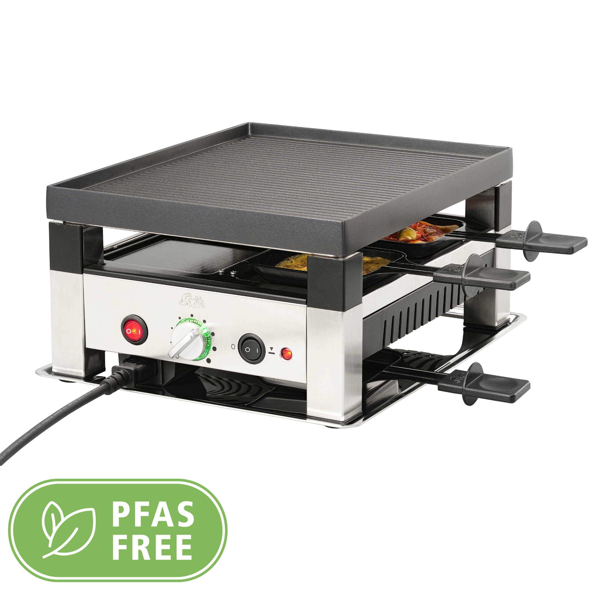 Solis 5 in 1 Table Grill Raclette Pizza Grill für 4