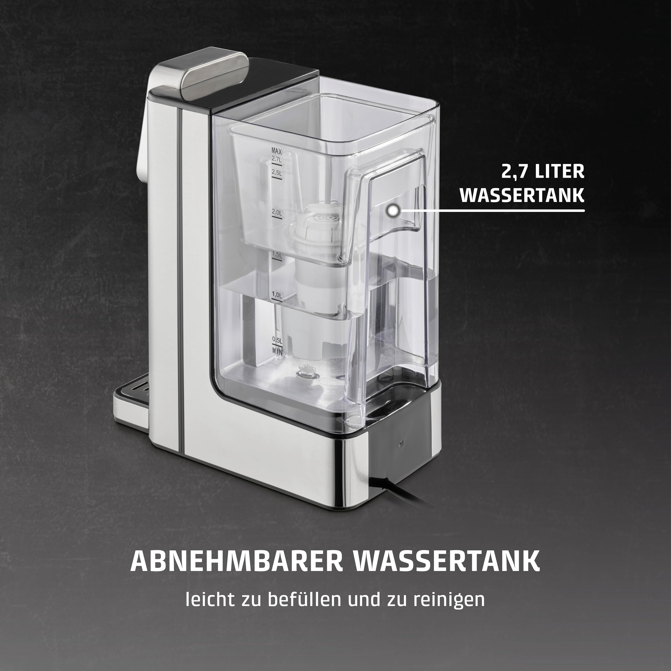 CASO HW 660 Heißwasserspender 2,7 l Schwarz 2600 W
