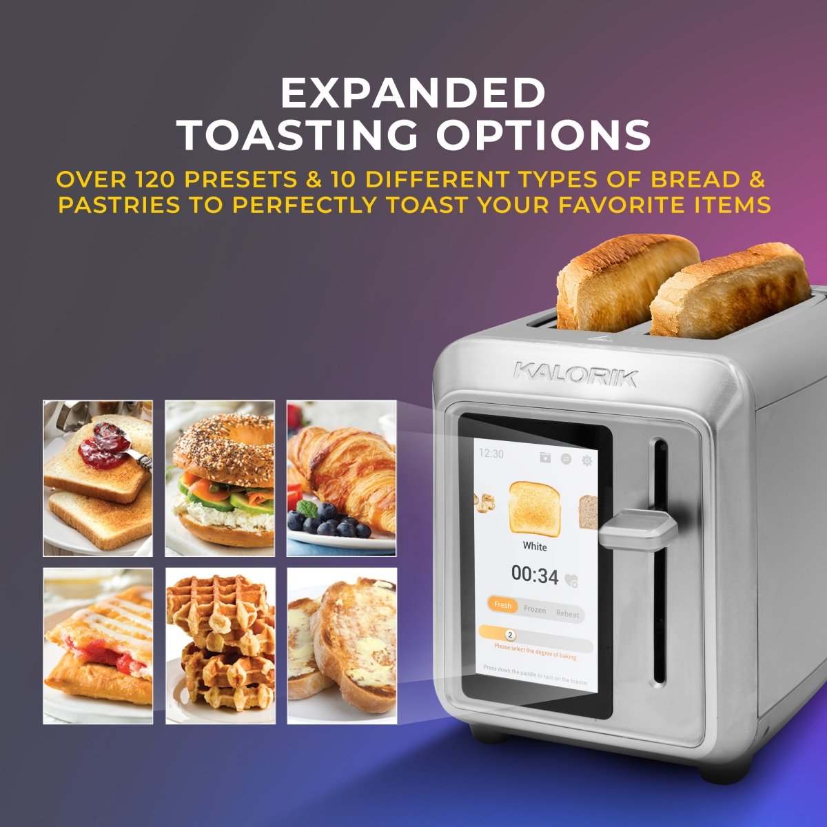 Kalorik VIVID 2-Scheiben Toaster TFT-Display Edelstahl