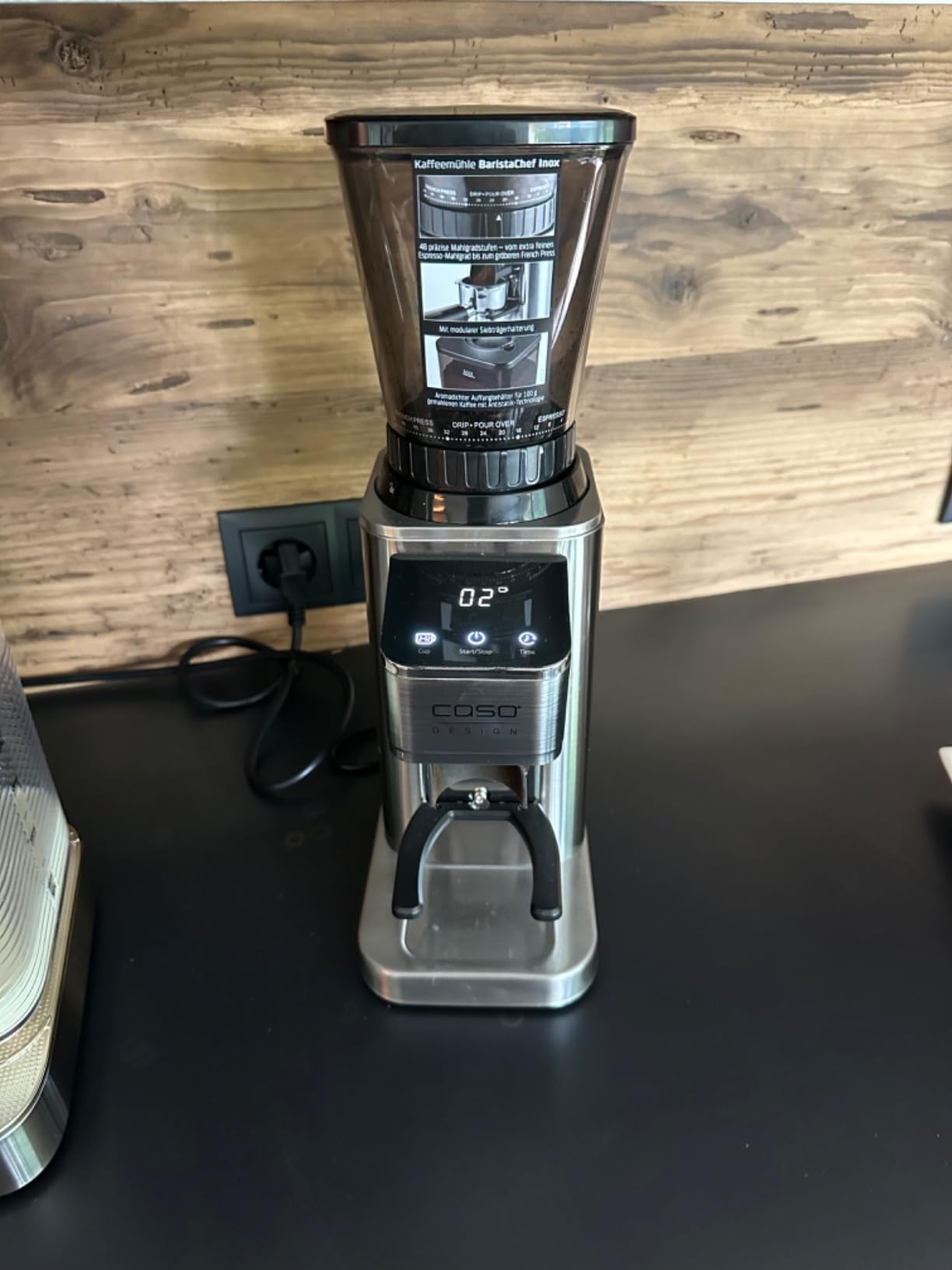 Caso BaristaChef Inox Kaffeemühle Edelstahl 48 Mahlgrade
