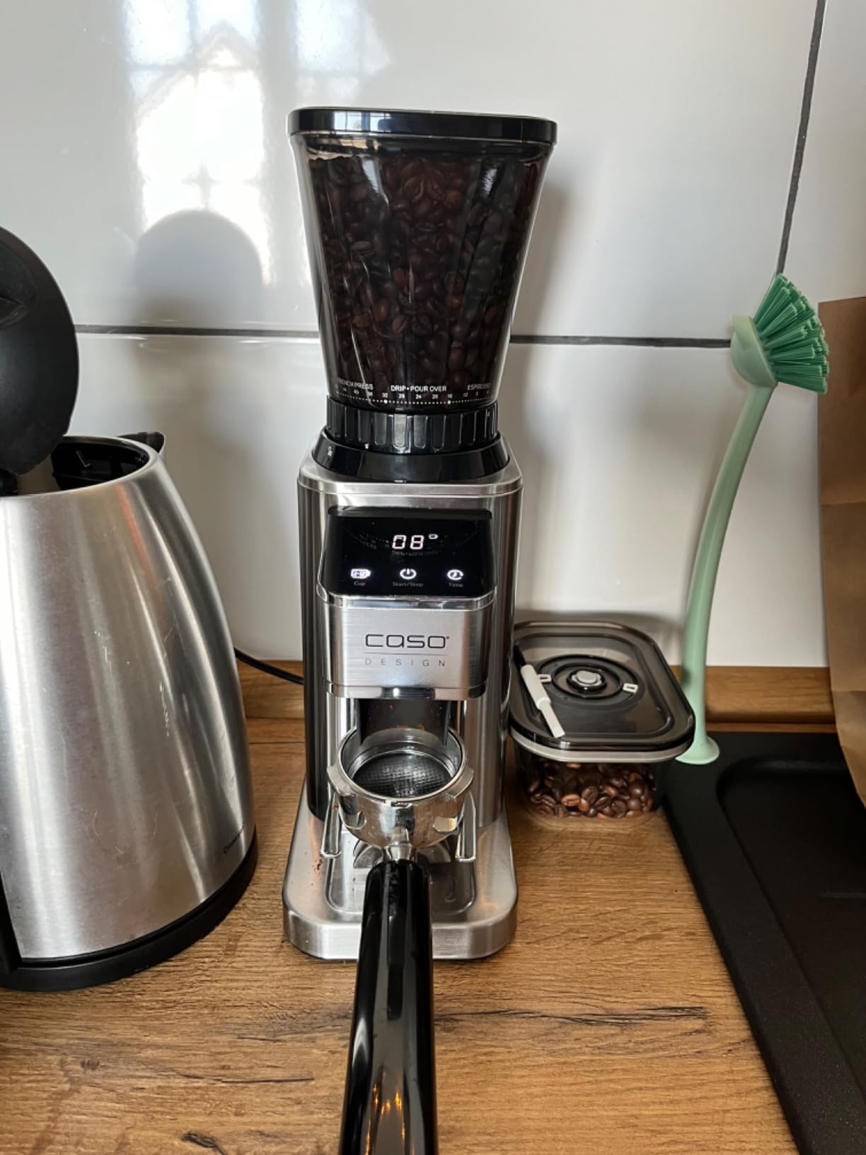 Caso BaristaChef Inox Kaffeemühle Edelstahl 48 Mahlgrade