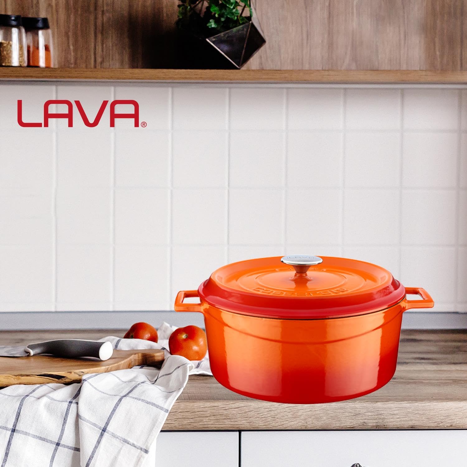 Lava Signature Mehrzweck-Topf 36x29cm Orange Gusseisen