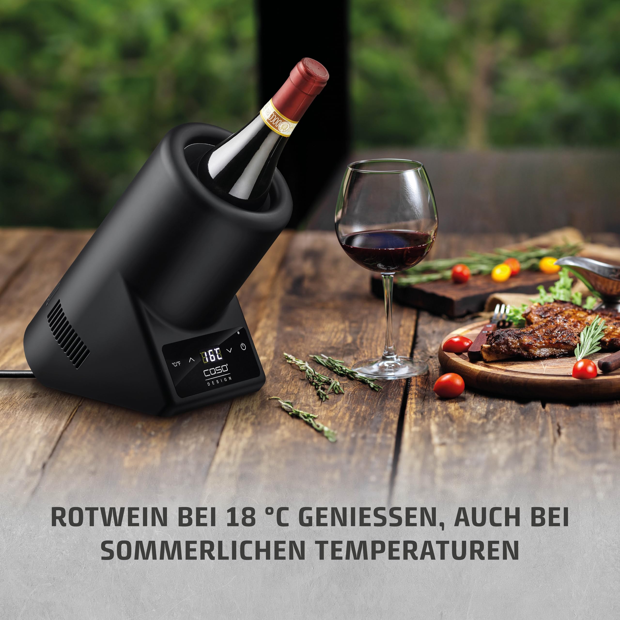 Caso VinoCase Black Weinkühler 1 Flasche 5-18°C Touch