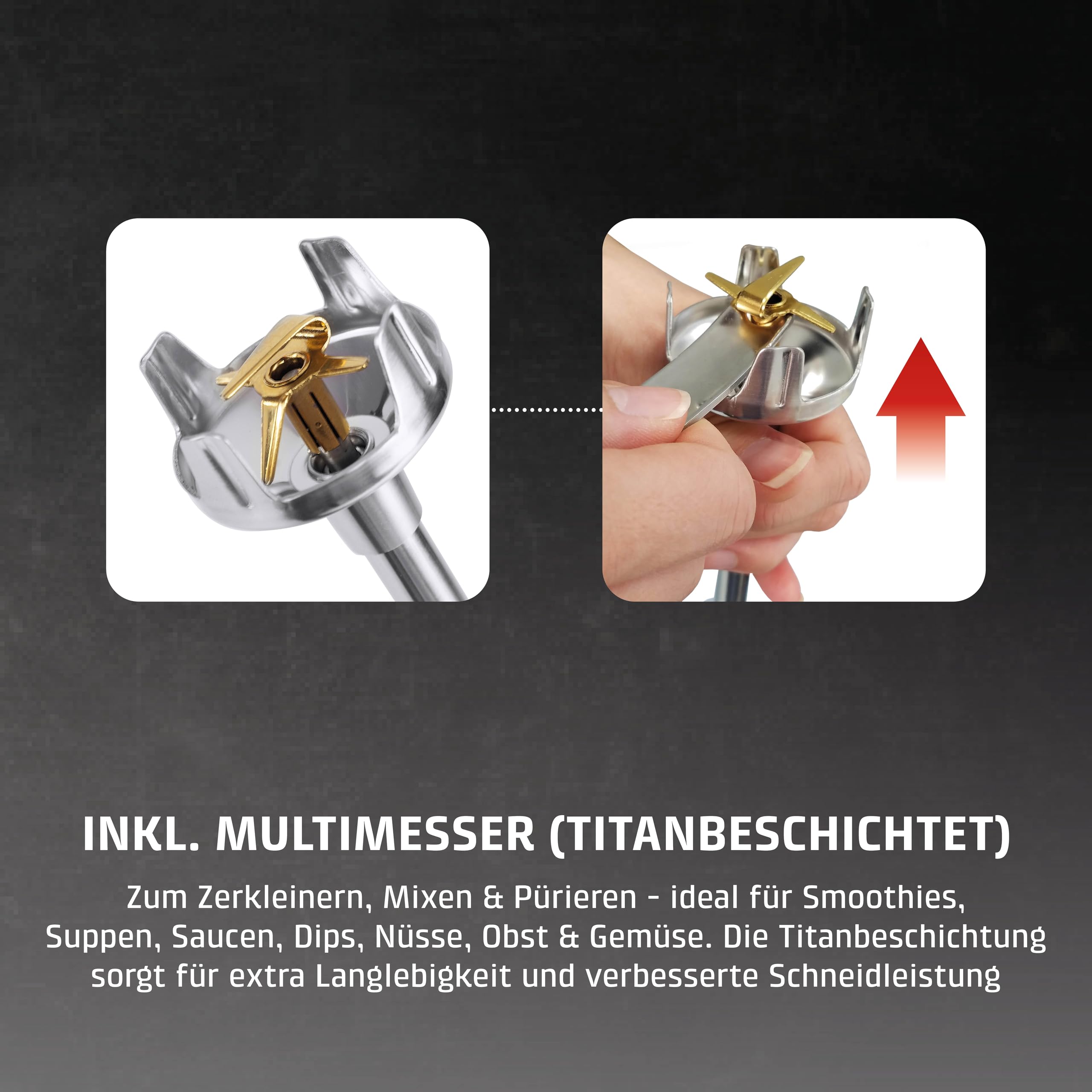 CASO HB 2400 Pro XL Stabmixer Edelstahl 29 cm 350 W