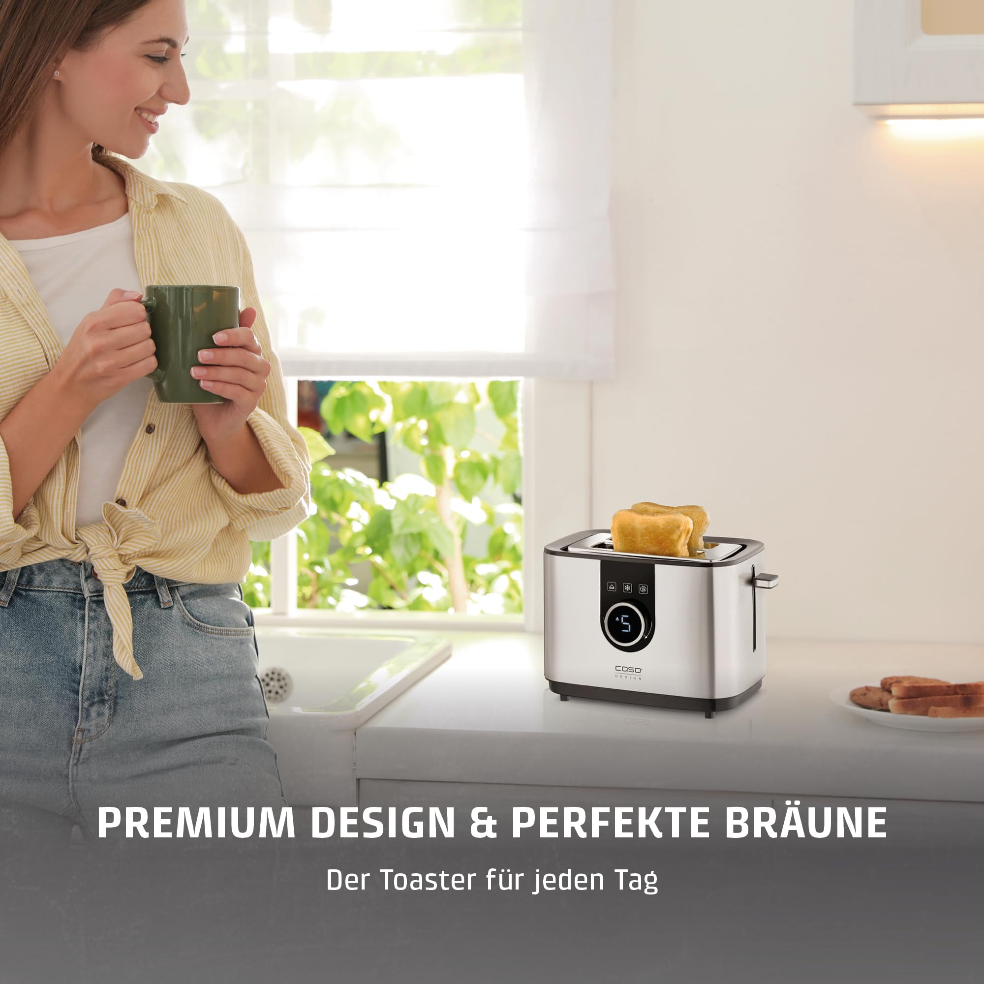 Caso Selection T2 Toaster Edelstahl 2 Scheiben 7 Stufen