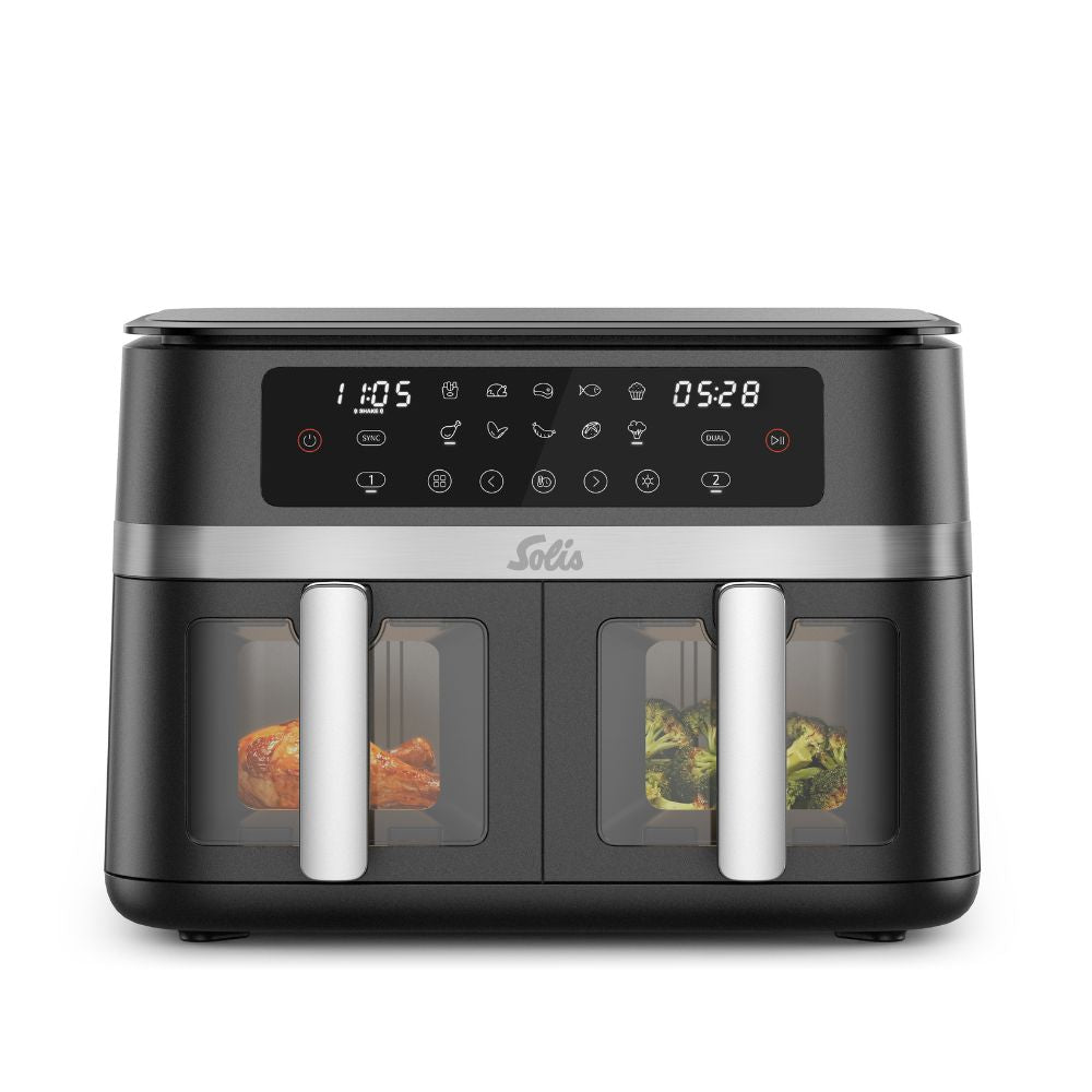 Solis Air Fryer Duo Heißluftfritteuse 11L 2x5,5L Sync