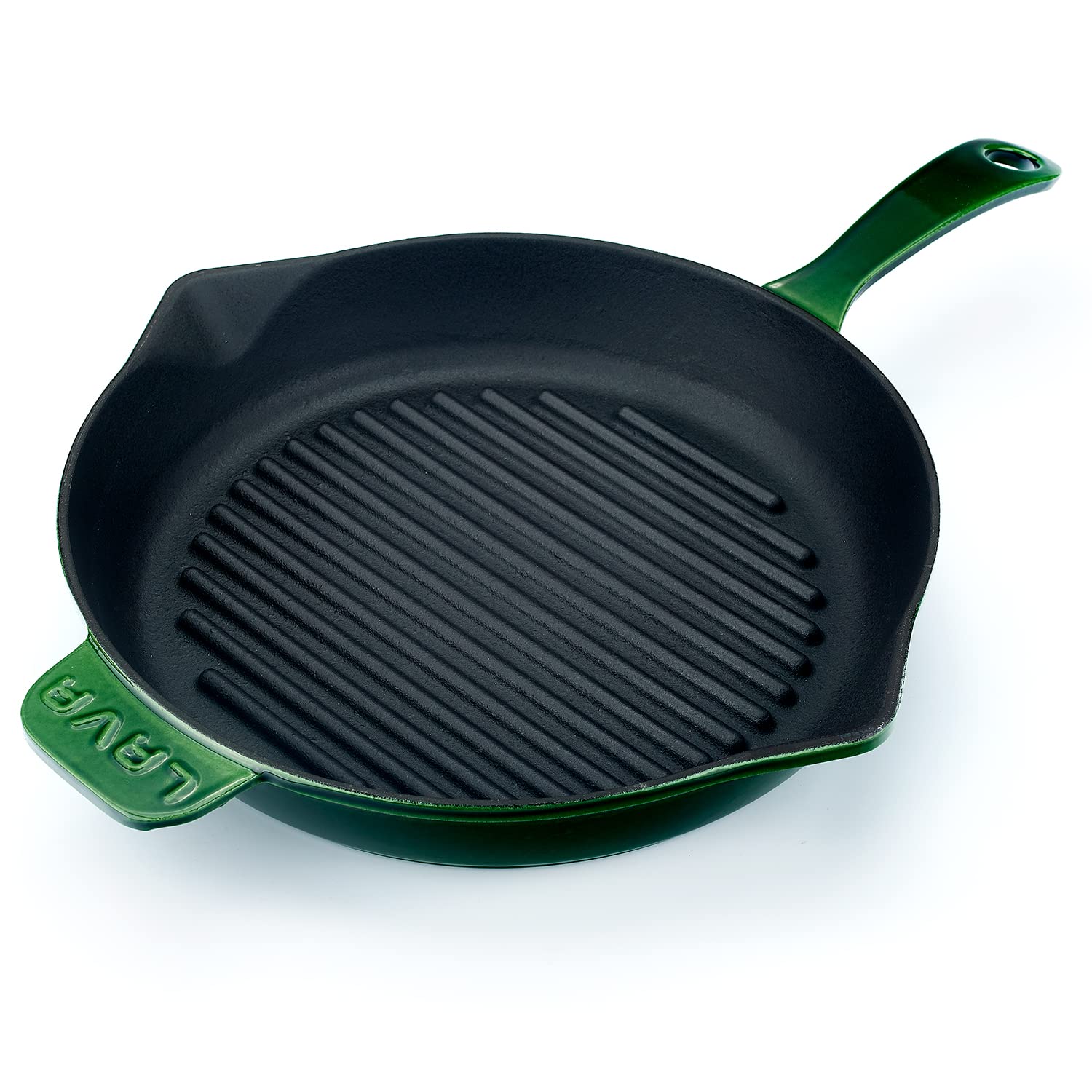Lava Premium Grillpfanne 28 cm Gusseisen Grau Emaille Rund