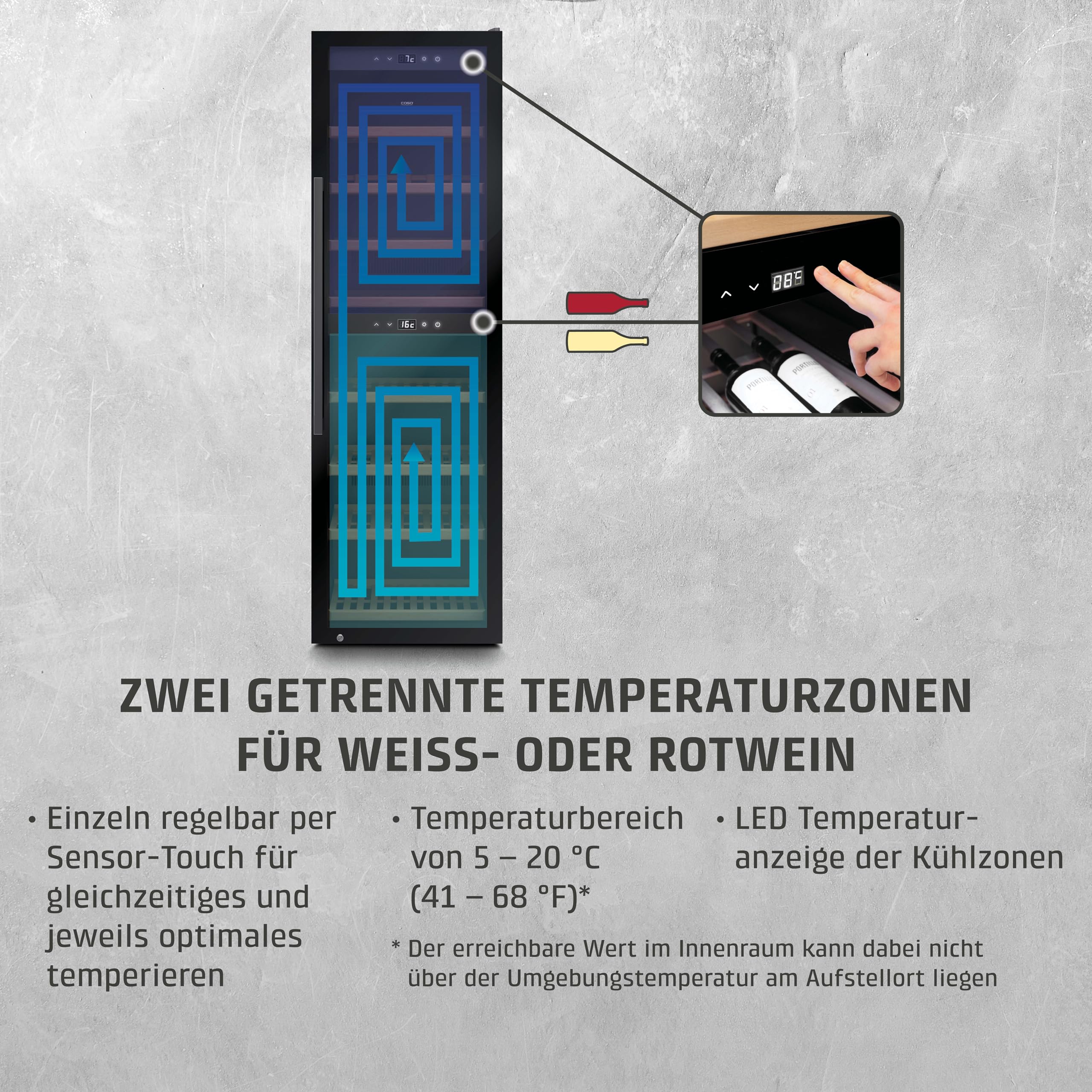 Caso WineExclusive 180 Smart Weinkühlschrank 180 Flaschen