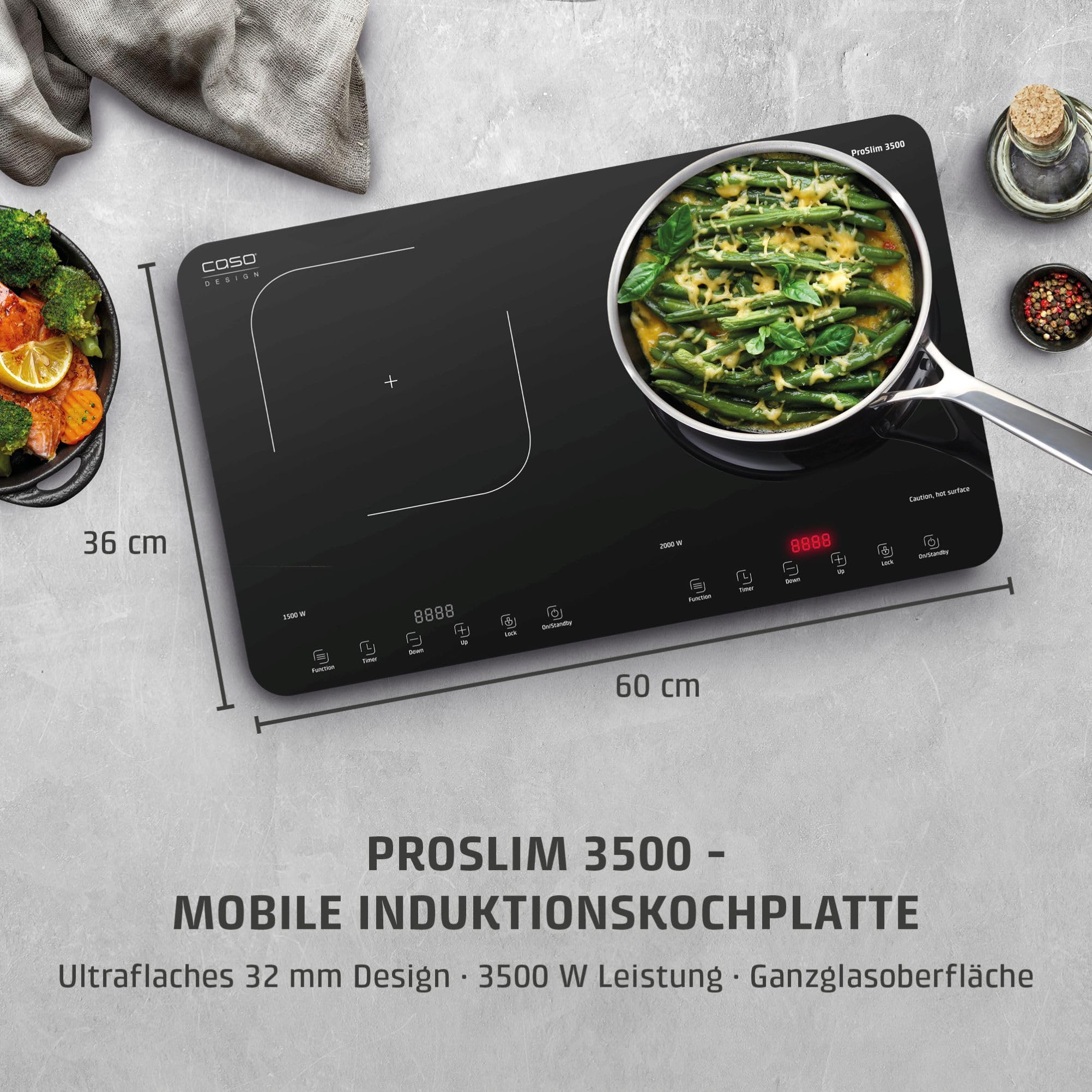 CASO ProSlim 3500 Doppel-Induktionsplatte 3500 W ultraflach