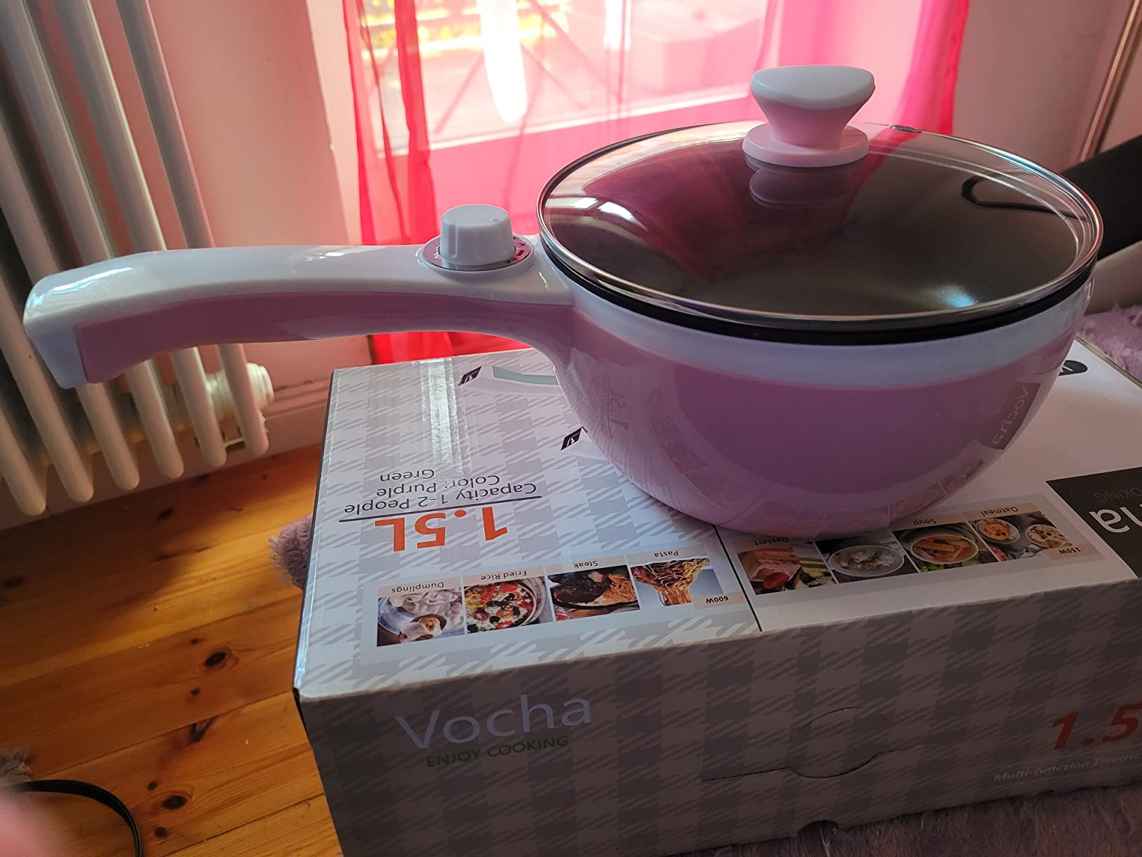 Vocha Electric Pot Elektrotopf 1,5 L Grün Antihaft 600W