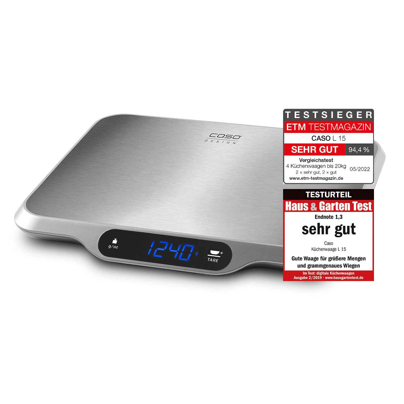 Caso Slim Küchenwaage 5 kg mit 1-g-Einteilung