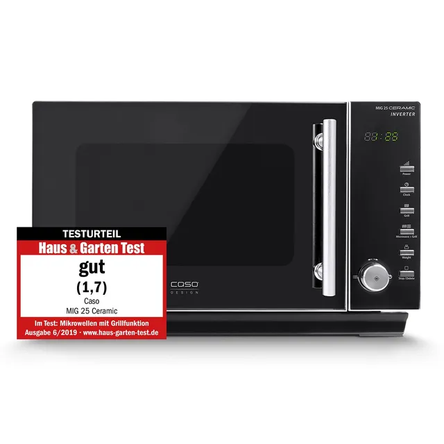 Caso MIG25 Ceramic Mikrowelle mit Grill 25 L 900 Watt