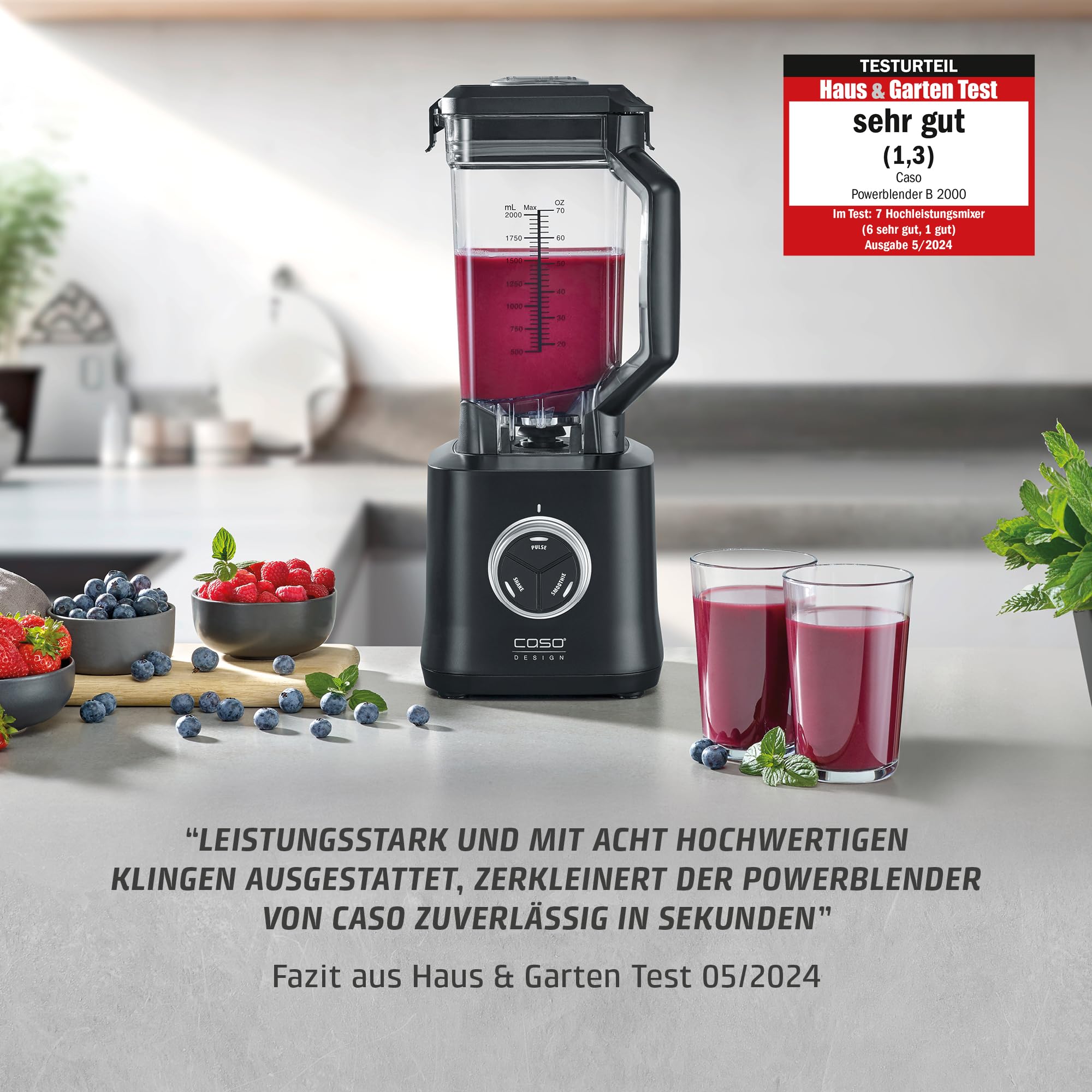 CASO B 2000 PowerBlender Standmixer 2000W 2 L Titan