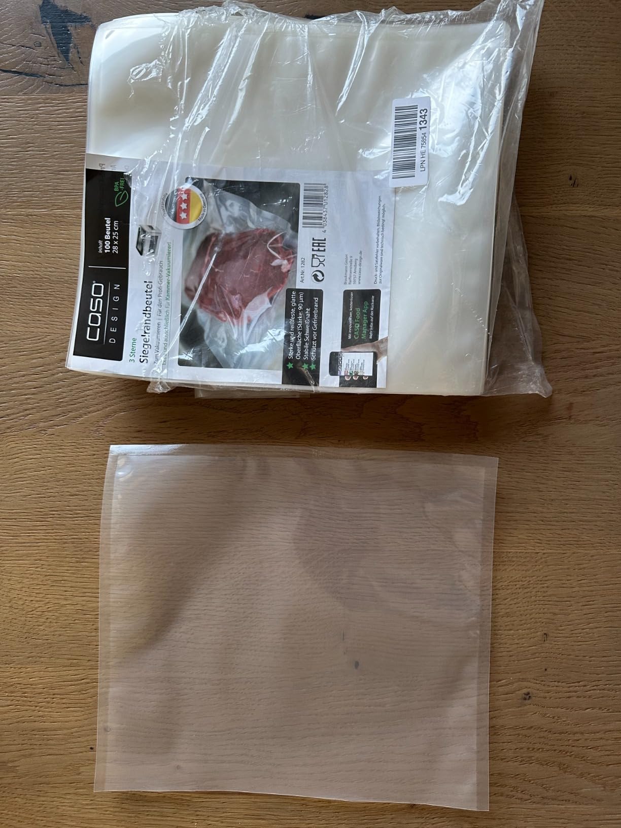 Caso Siegelrandbeutel 25x35 cm 100 Stück 90 µm