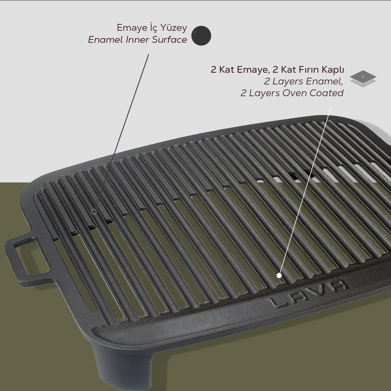 LAVA Signature Grillpfanne Gusseisen 36x45 cm schwarz