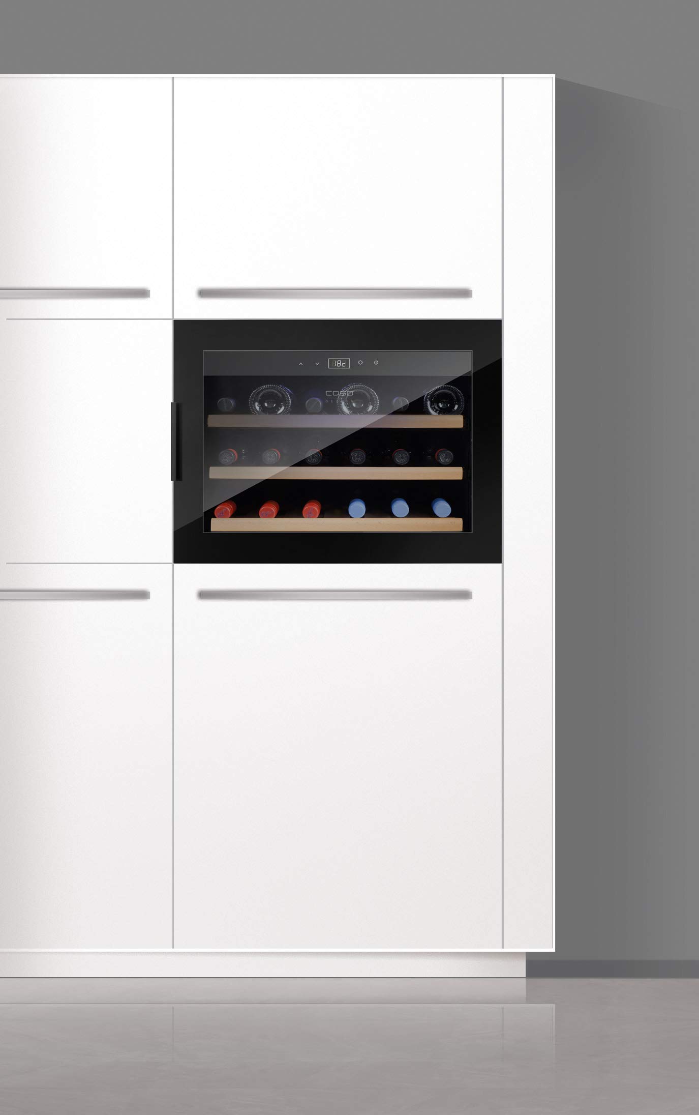 Caso WineSafe 18 EB Weinkühlschrank Einbau 18 Flaschen Schwarz
