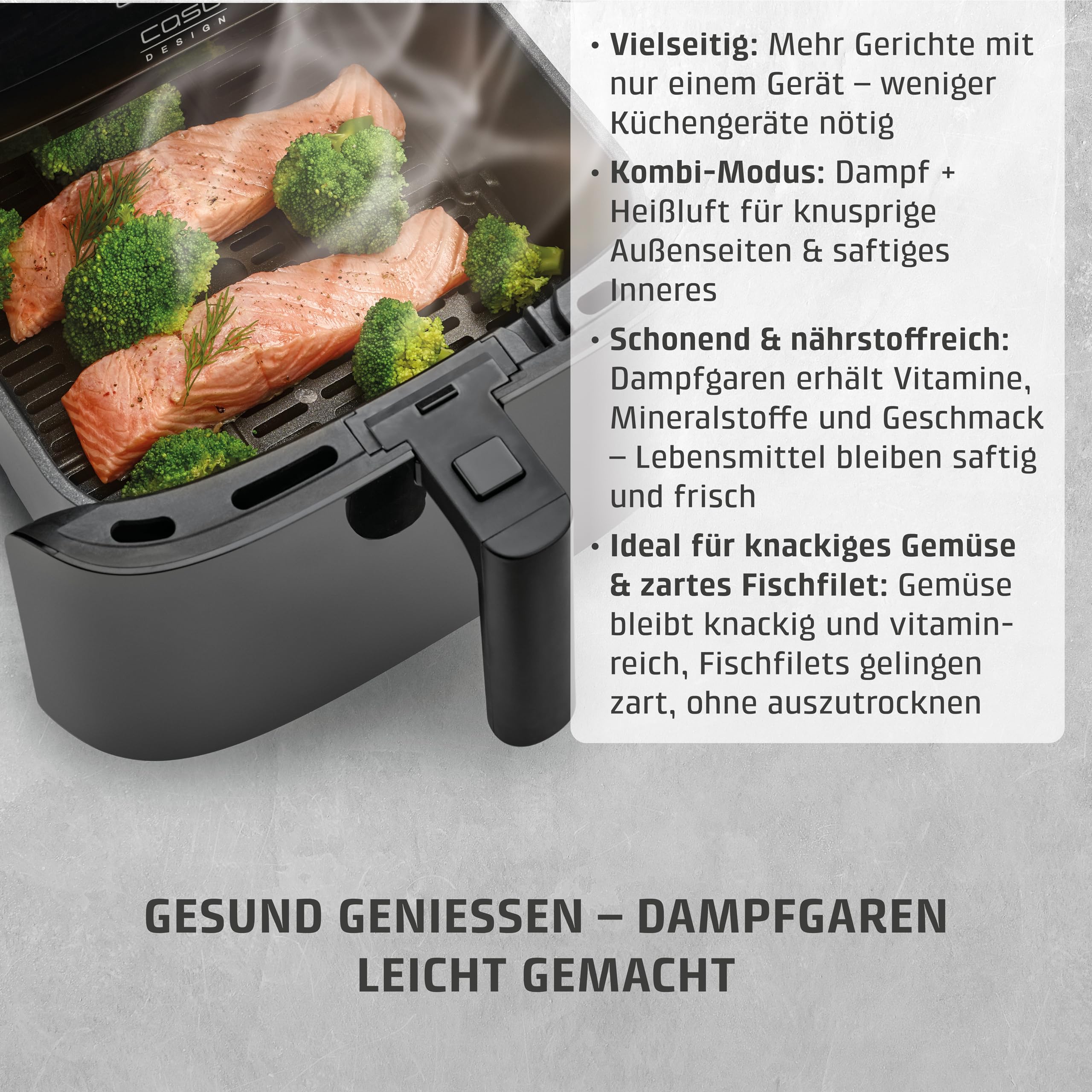 CASO AirFry & Steam 700 Heißluftfritteuse 7 Liter Dampf