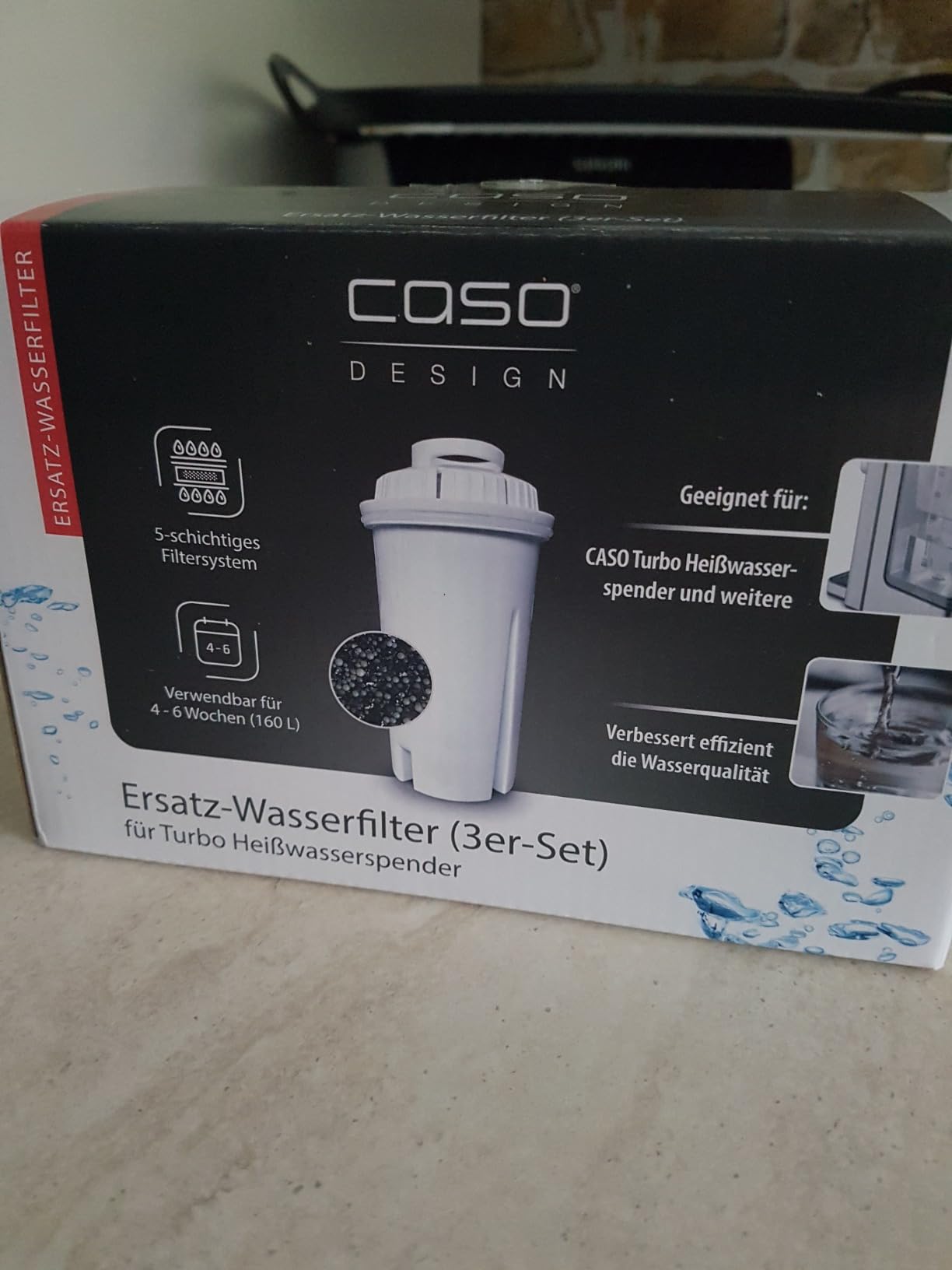 Caso Beverage Wasserfilter 3er-Set Heißwasserspender Kalkschutz