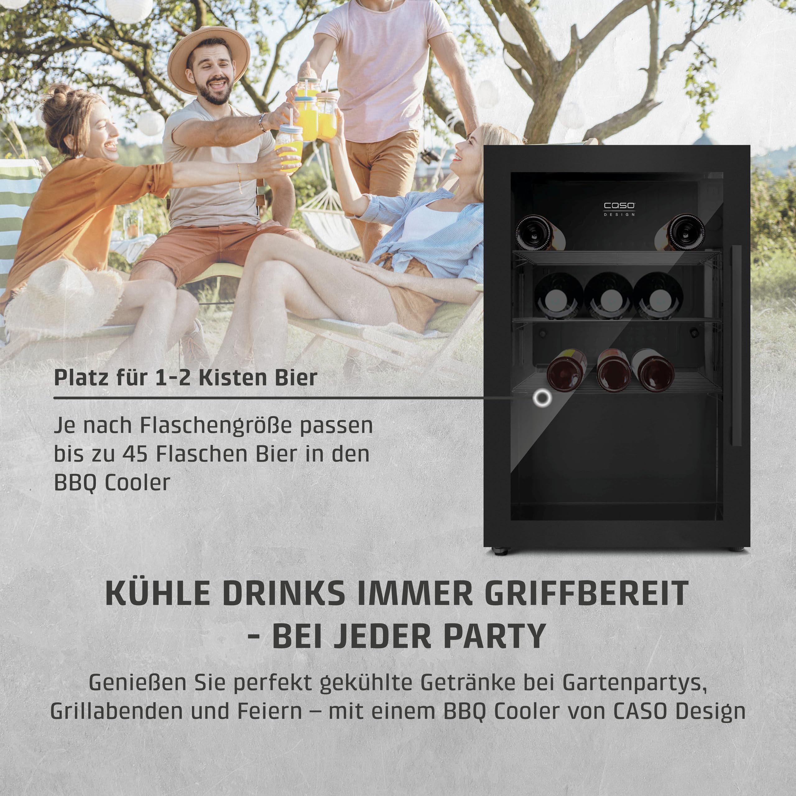 Caso BBQ Cooler S-L Getränkekühlschrank 63 L schwarz
