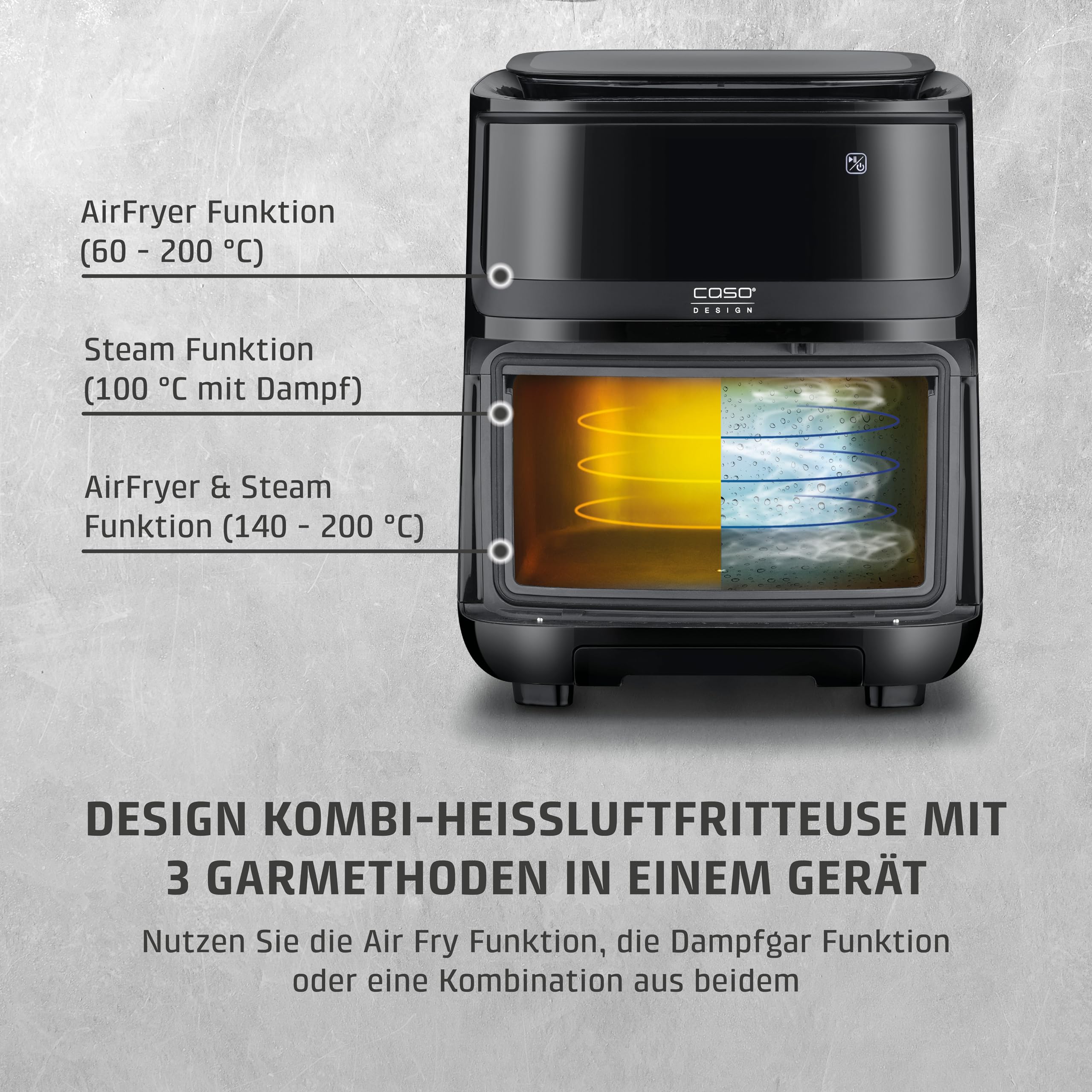 CASO AirFry & Steam 700 Heißluftfritteuse 7 Liter Dampf
