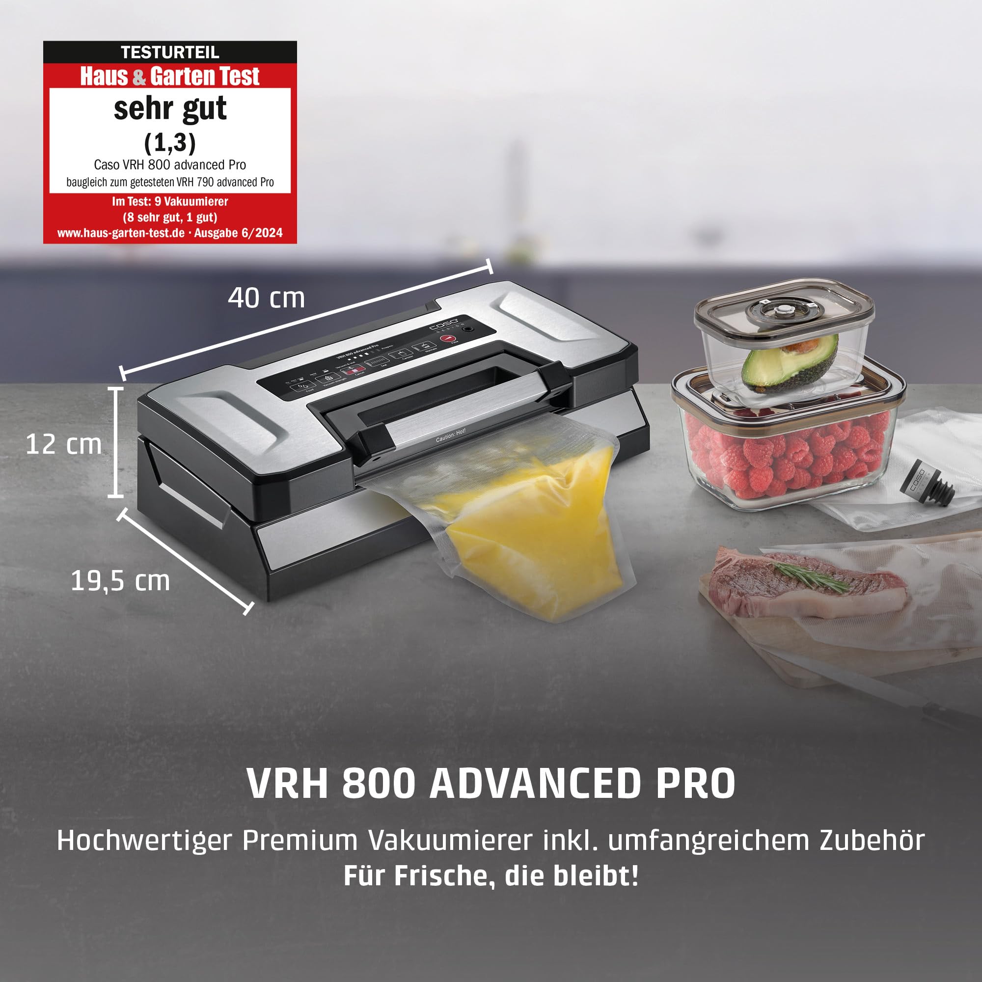 Caso VRH 800 Advanced Pro Vakuumierer Edelstahl 30 cm