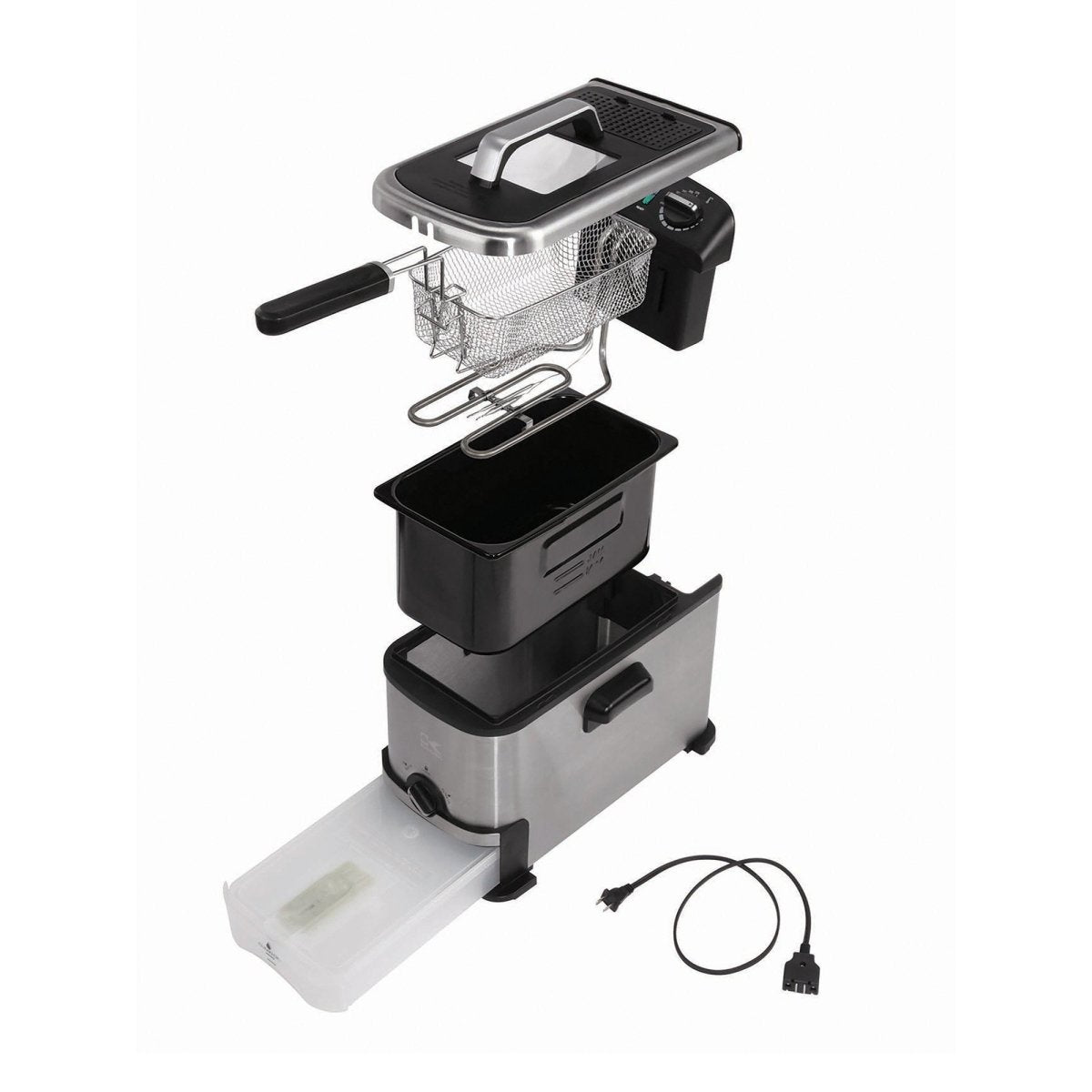 Kalorik MAXX Fritteuse 3L Edelstahl mit Ölfilter 375°F