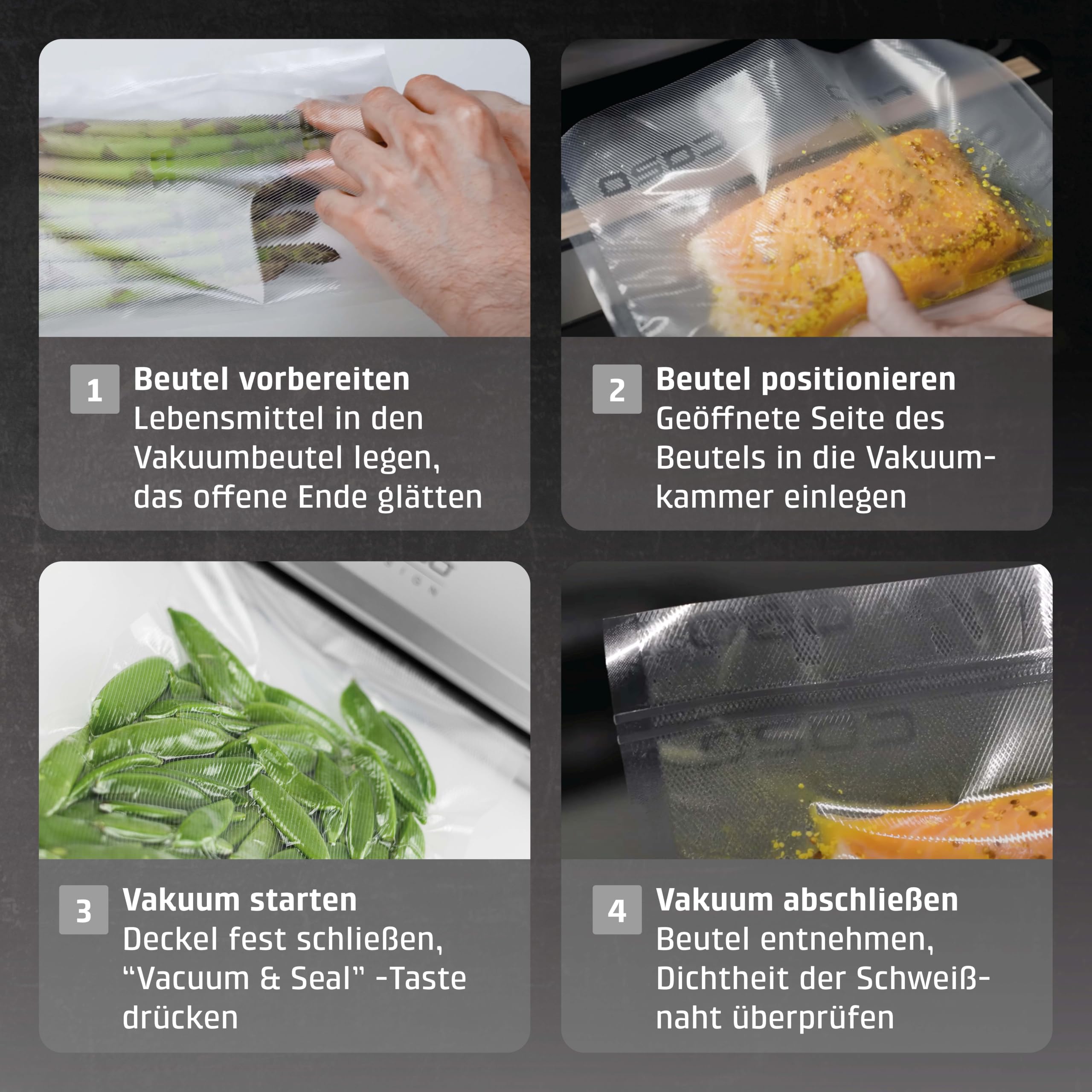 Caso VC 10 Testsieger Vakuumierer 30 cm Sous Vide Beutel