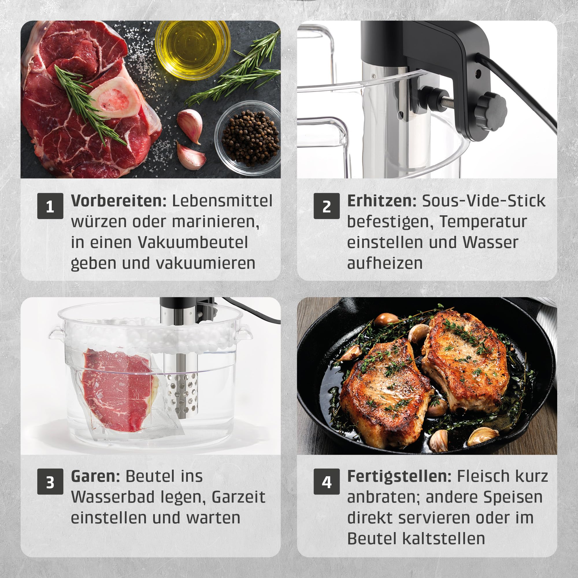Caso SV400 Sous Vide Stick Edelstahl 1000 W