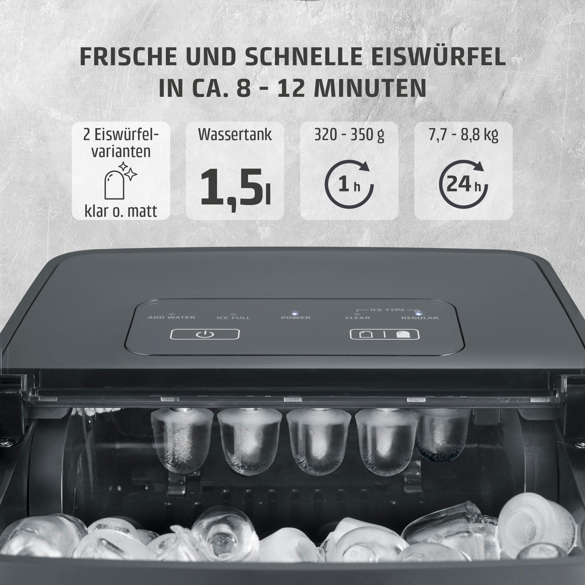 CASO Clear Ice Advanced Eiswürfelmaschine 8 kg/24h
