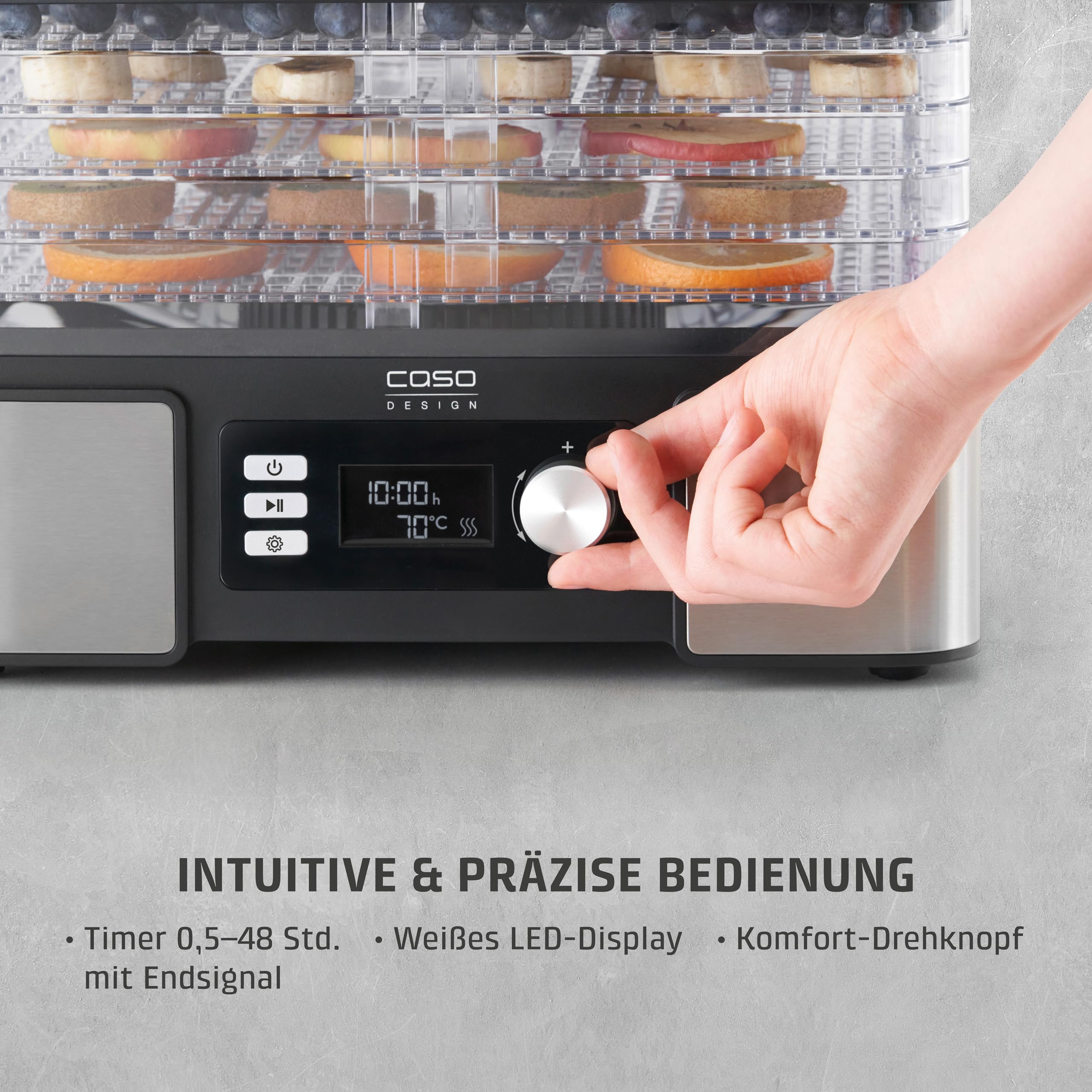 Caso DH 450 Dörrautomat 5 Ebenen mit Timer 30-70 °C