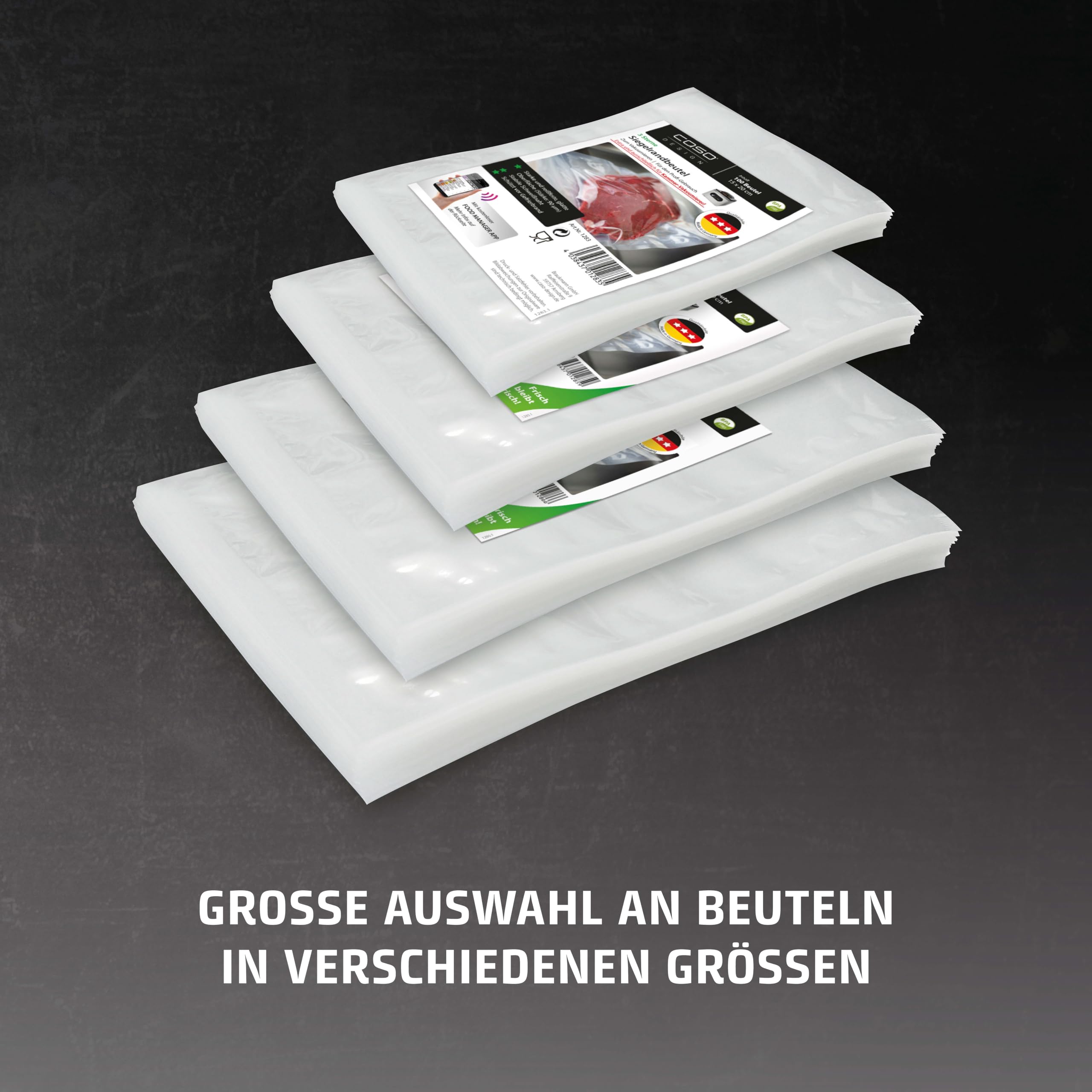 Caso Siegelrandbeutel 25x35 cm 100 Stück 90 µm