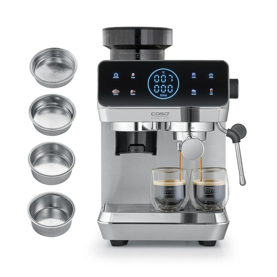 Caso EspressoGourmet & Grind Siebträgermaschine 20 Bar 1,8 L