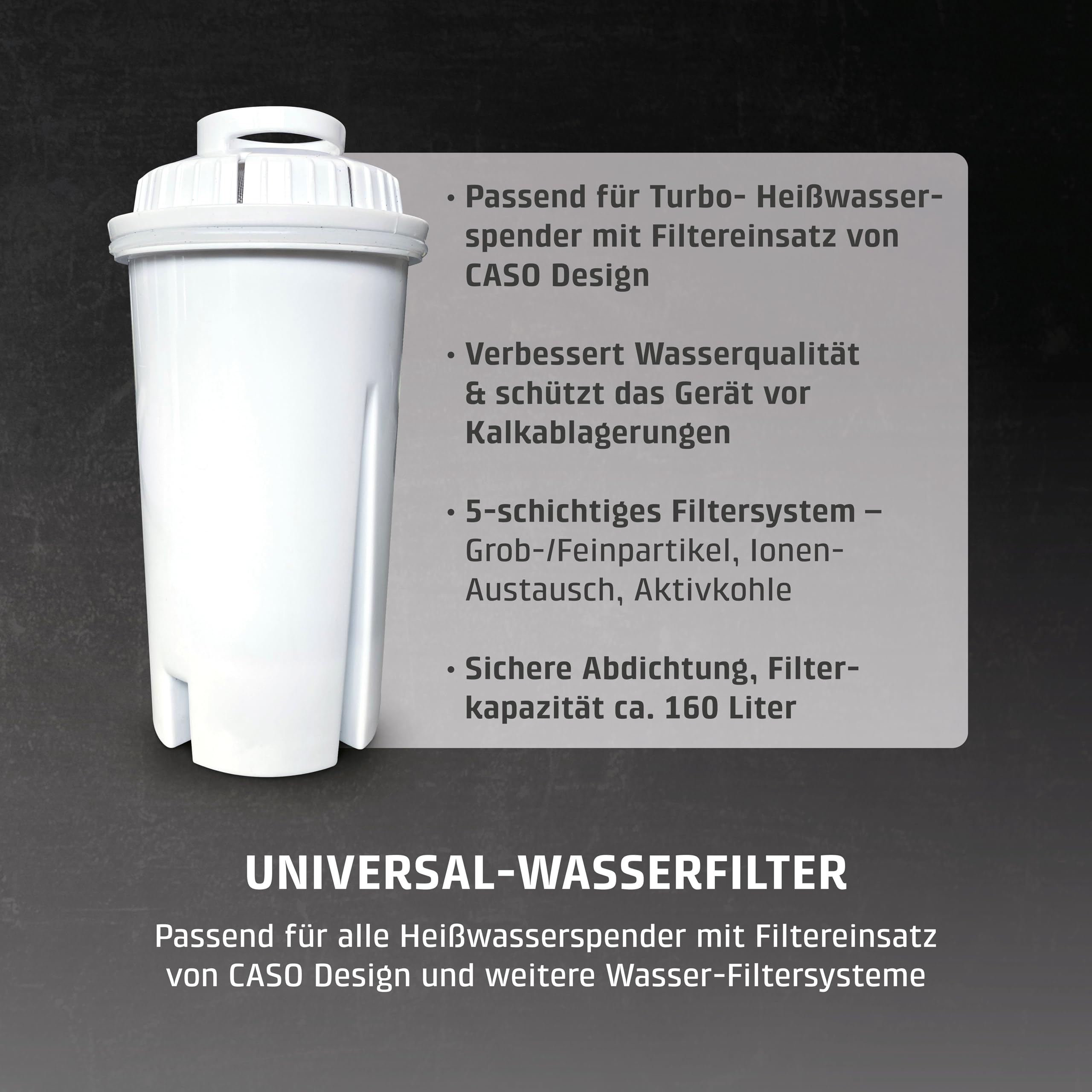 Caso Beverage Wasserfilter 3er-Set Heißwasserspender Kalkschutz