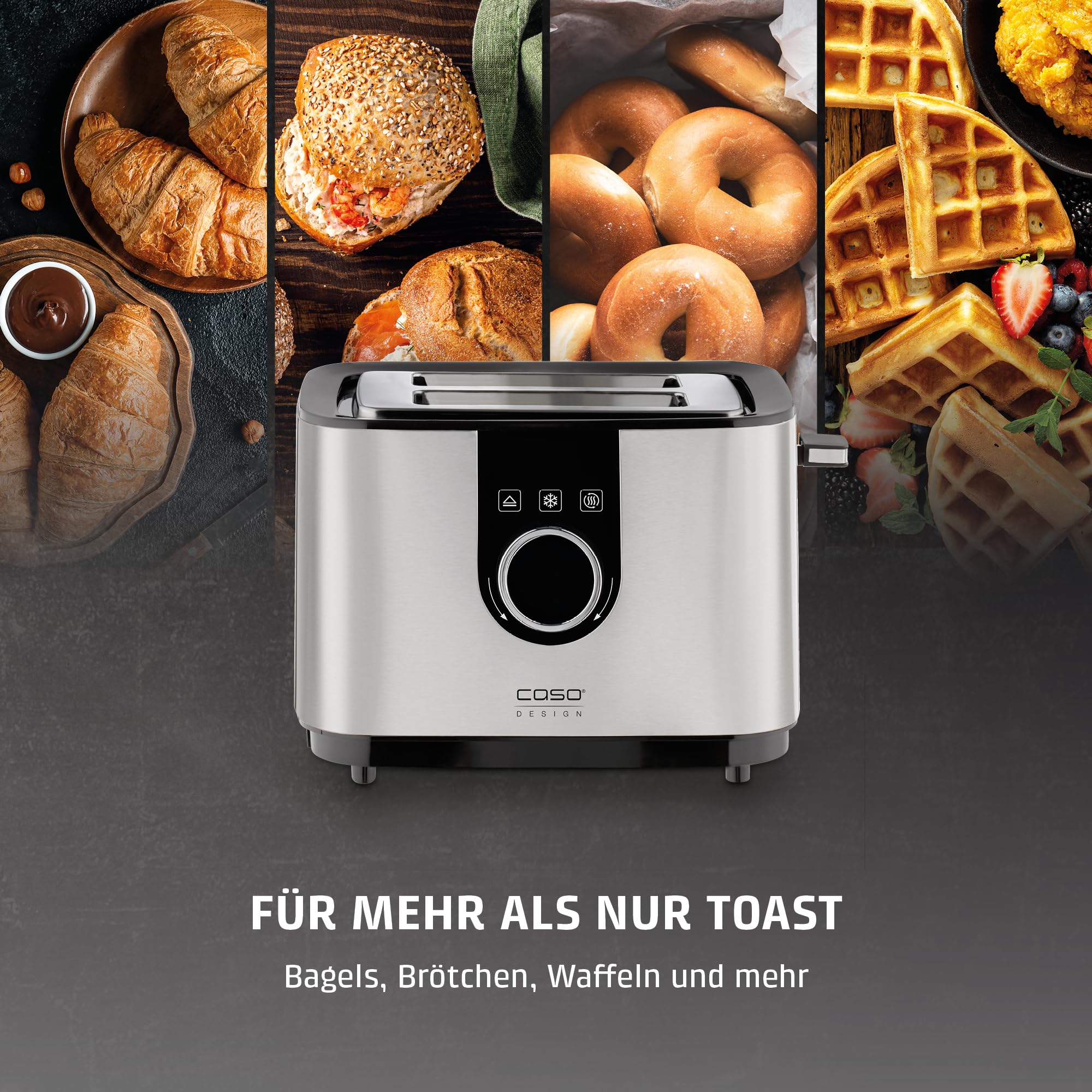 Caso Selection T2 Toaster Edelstahl 2 Scheiben 7 Stufen