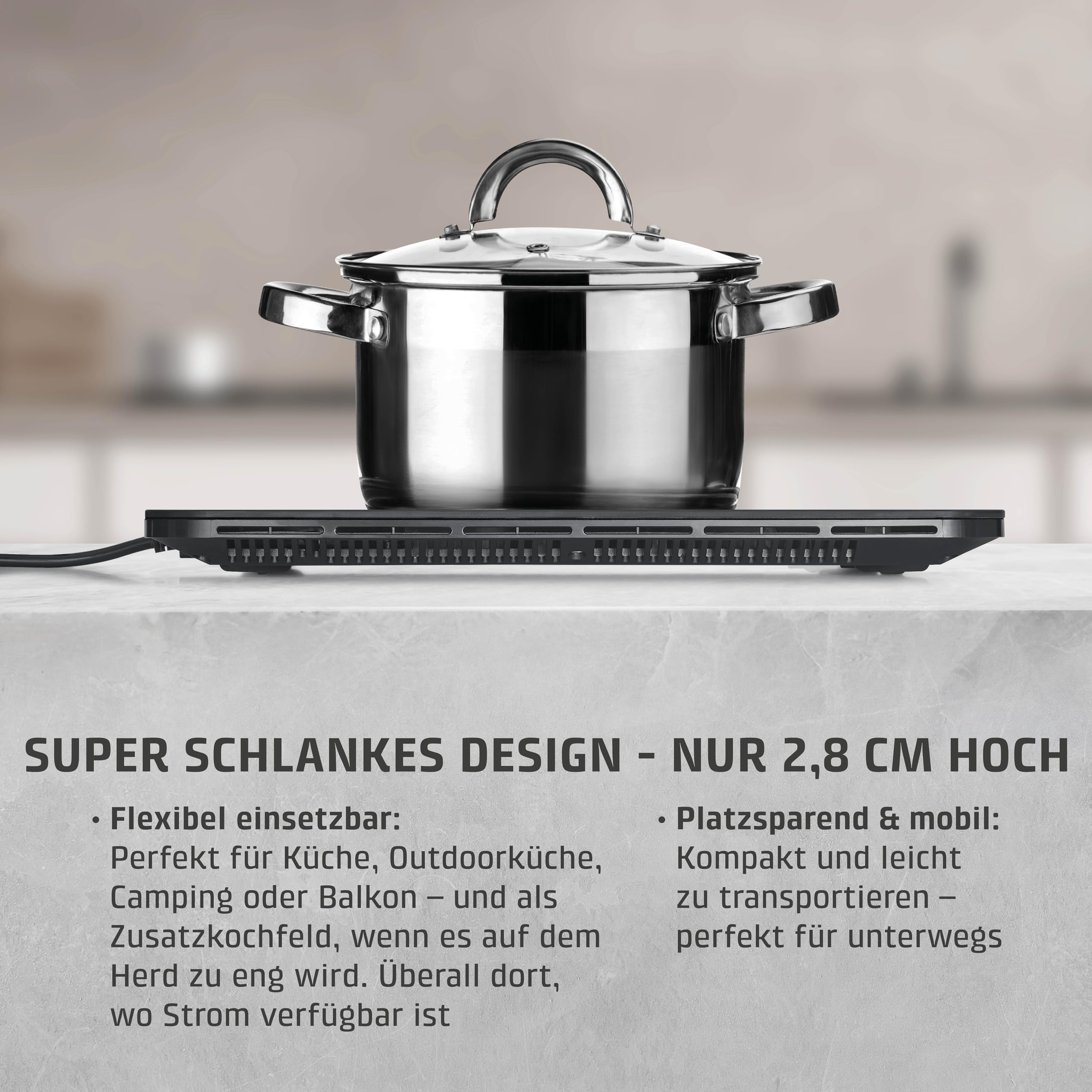 Caso ProSlim 2000 Induktionskochplatte 2000 Watt Schwarz