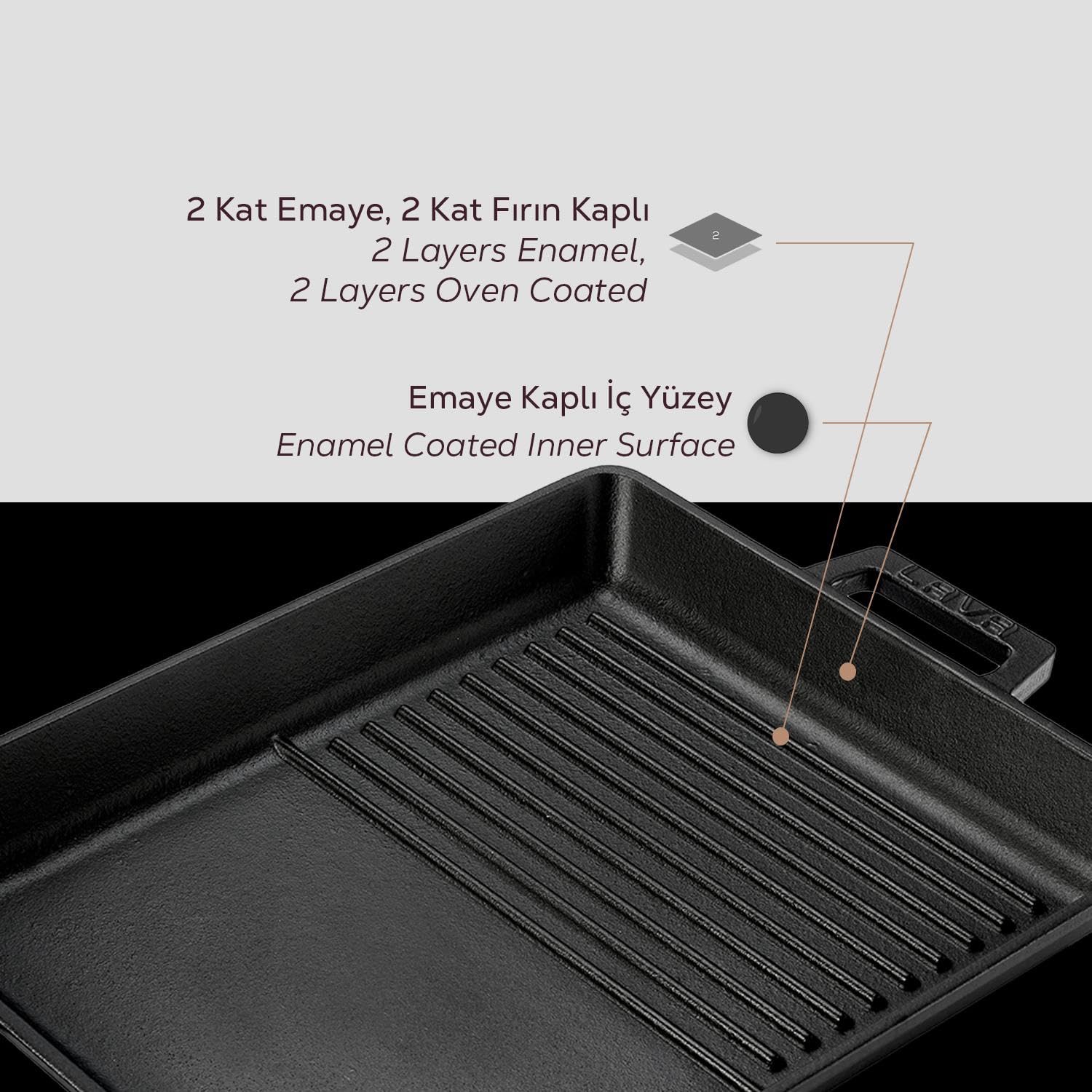Lava ECO Duopan Grillpfanne 32x26 cm Gusseisen