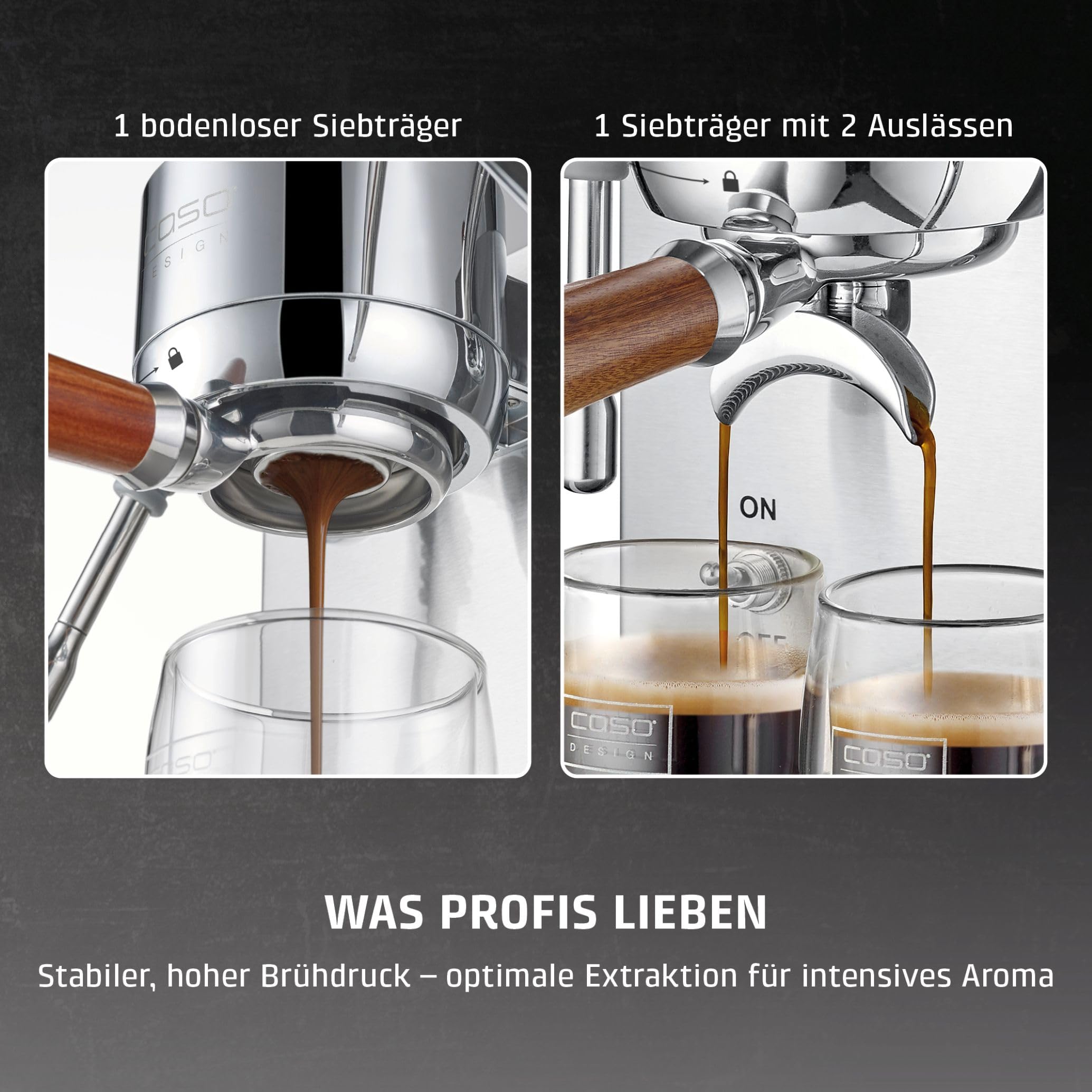 Caso EspressoGourmet Advanced Siebträgermaschine 19 bar 2 L