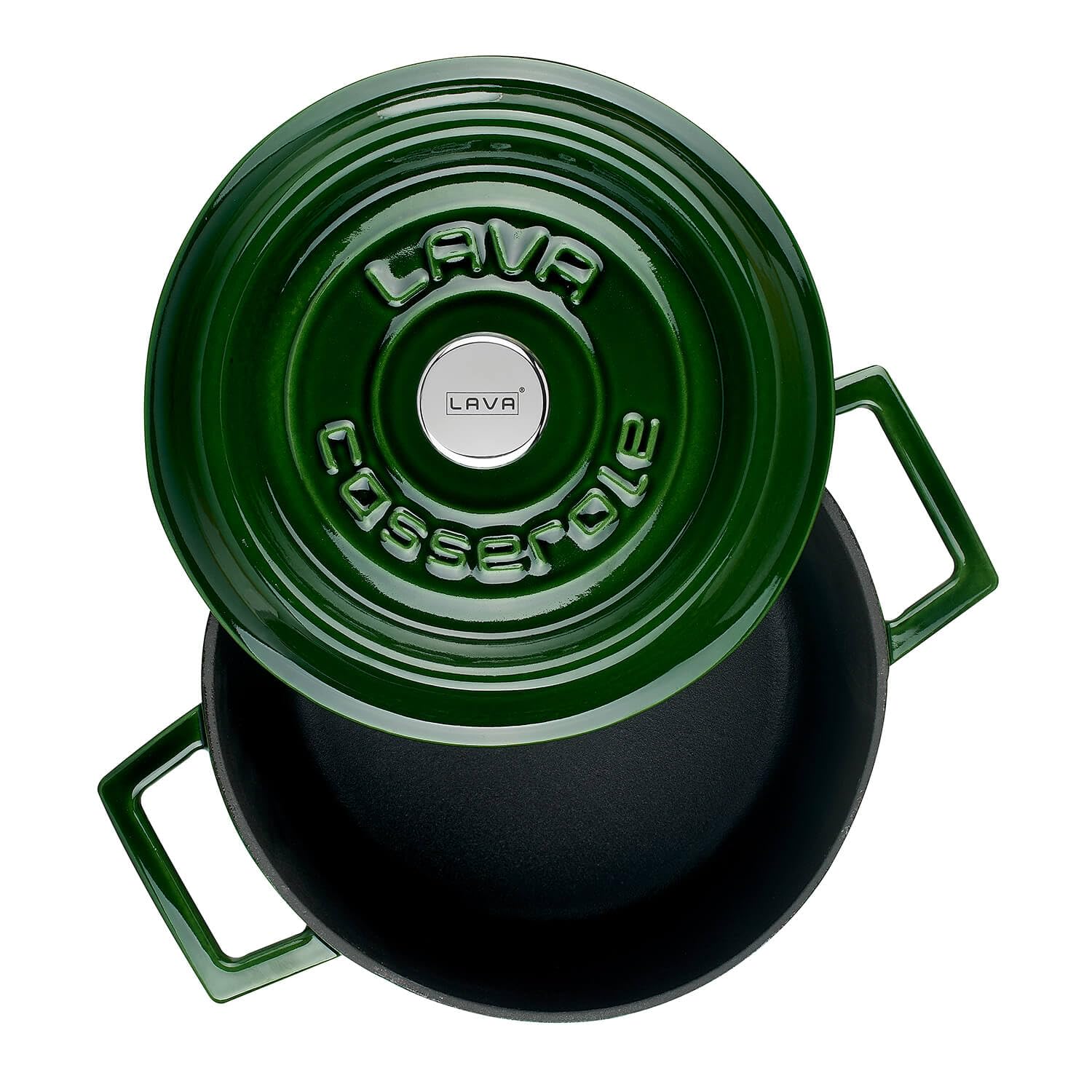 Lava Premium Gusseisentopf 20 cm rund Majolic Green Emaille