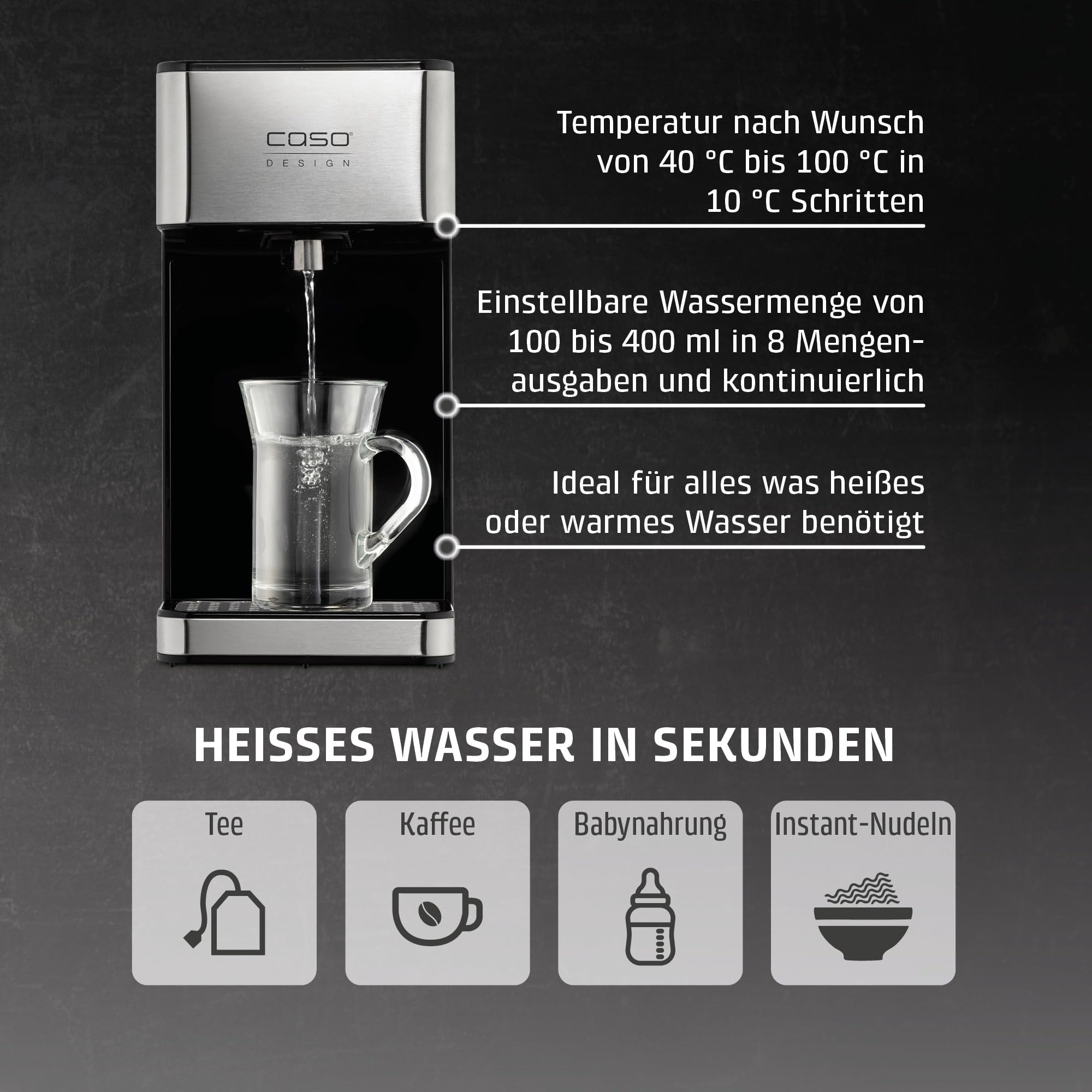 Caso Beverage HW 600 Heißwasserspender 2,7L Edelstahl 2600W