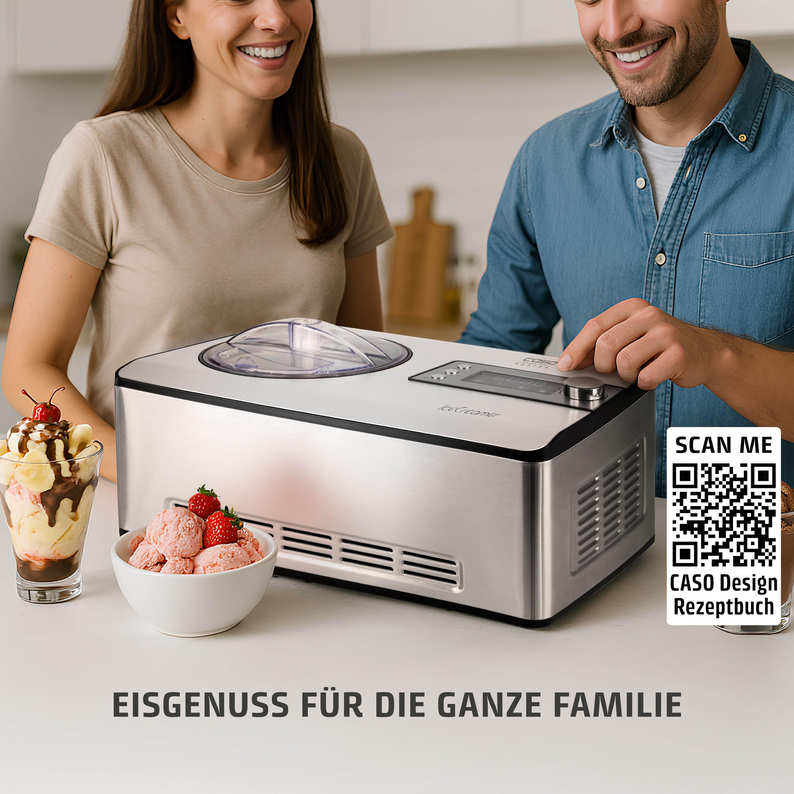 CASO IceCreamer Eismaschine 2in1 2 Liter Kompressor