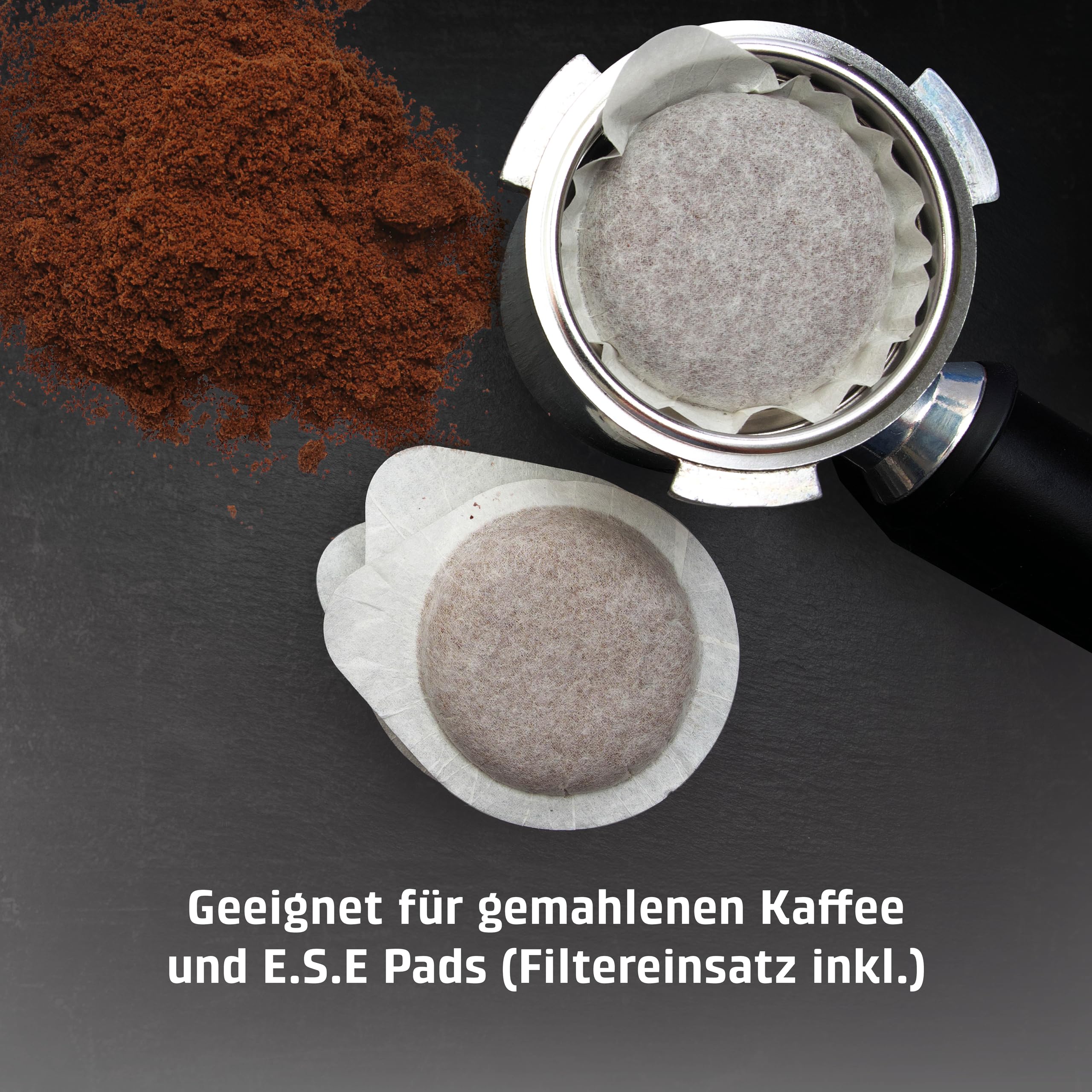 CASO Espresso Gourmet Siebträgermaschine Edelstahl 19 bar