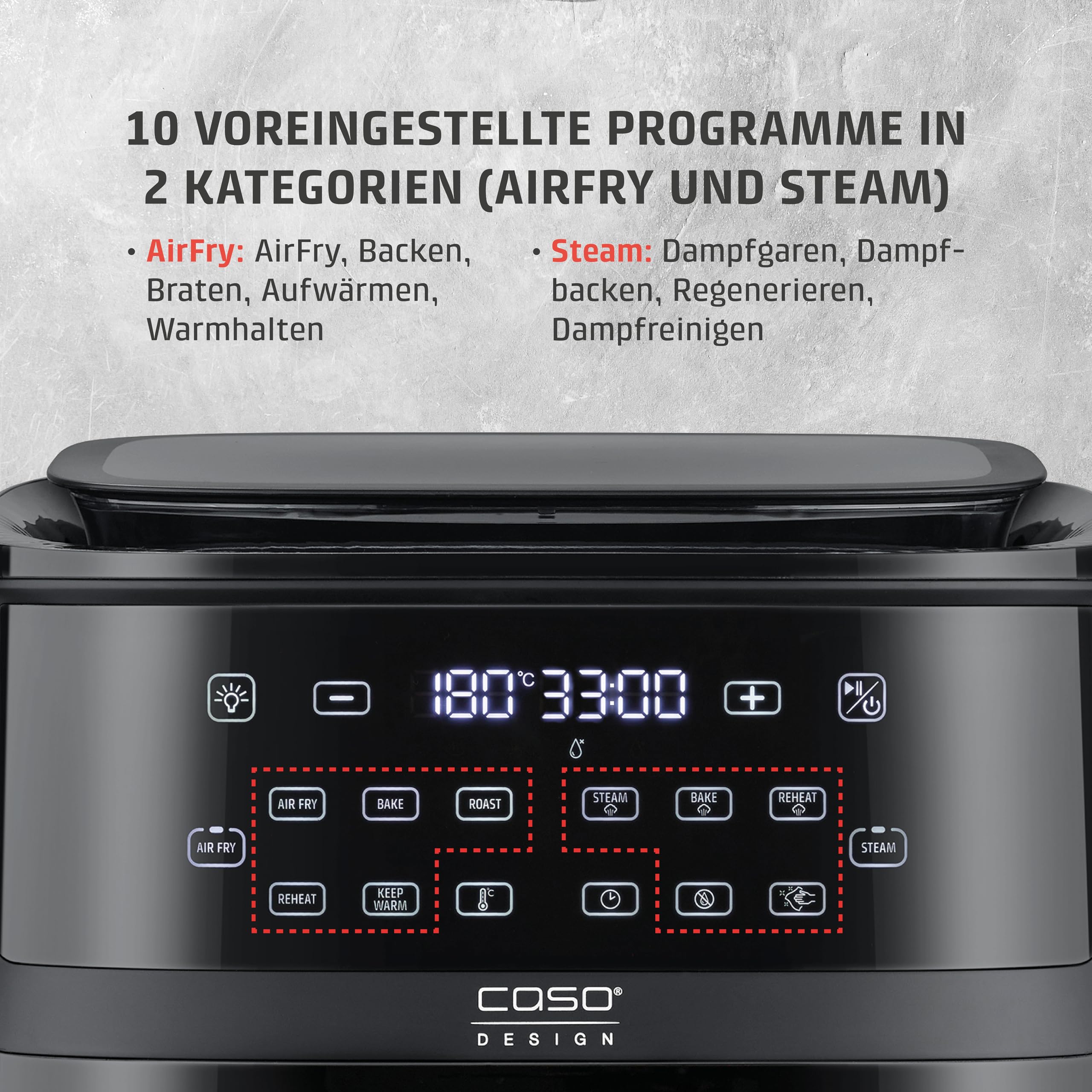 CASO AirFry & Steam 700 Heißluftfritteuse 7 Liter Dampf