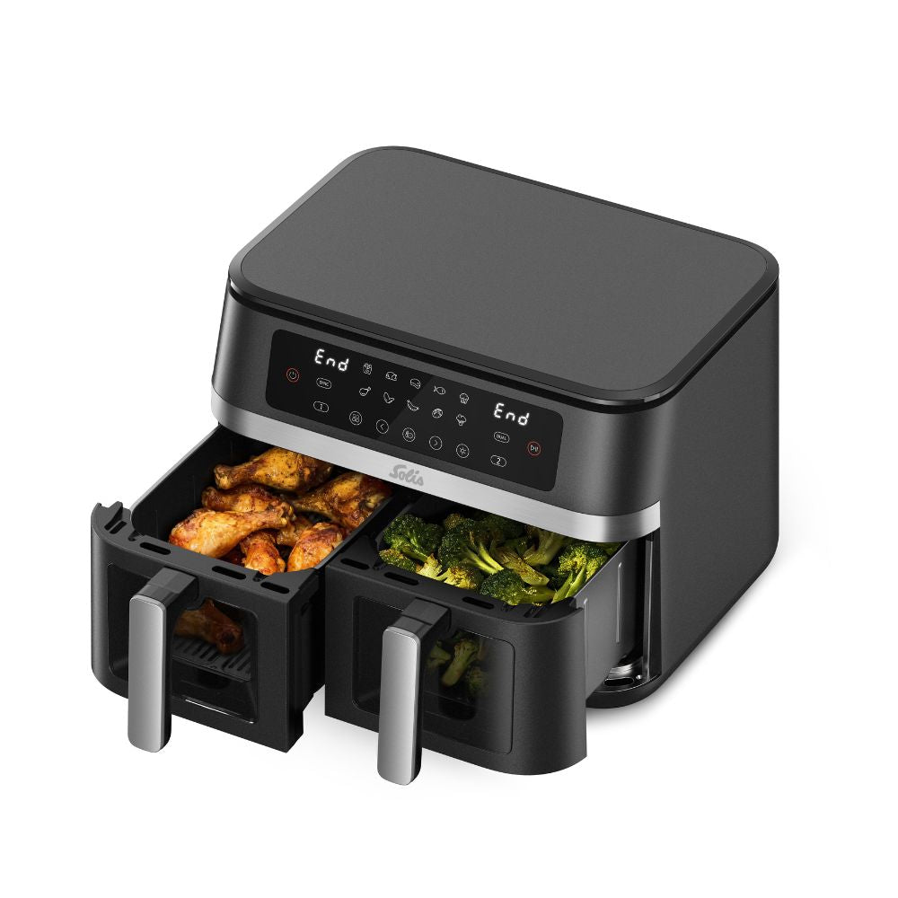 Solis Air Fryer Duo Heißluftfritteuse 11L 2x5,5L Sync