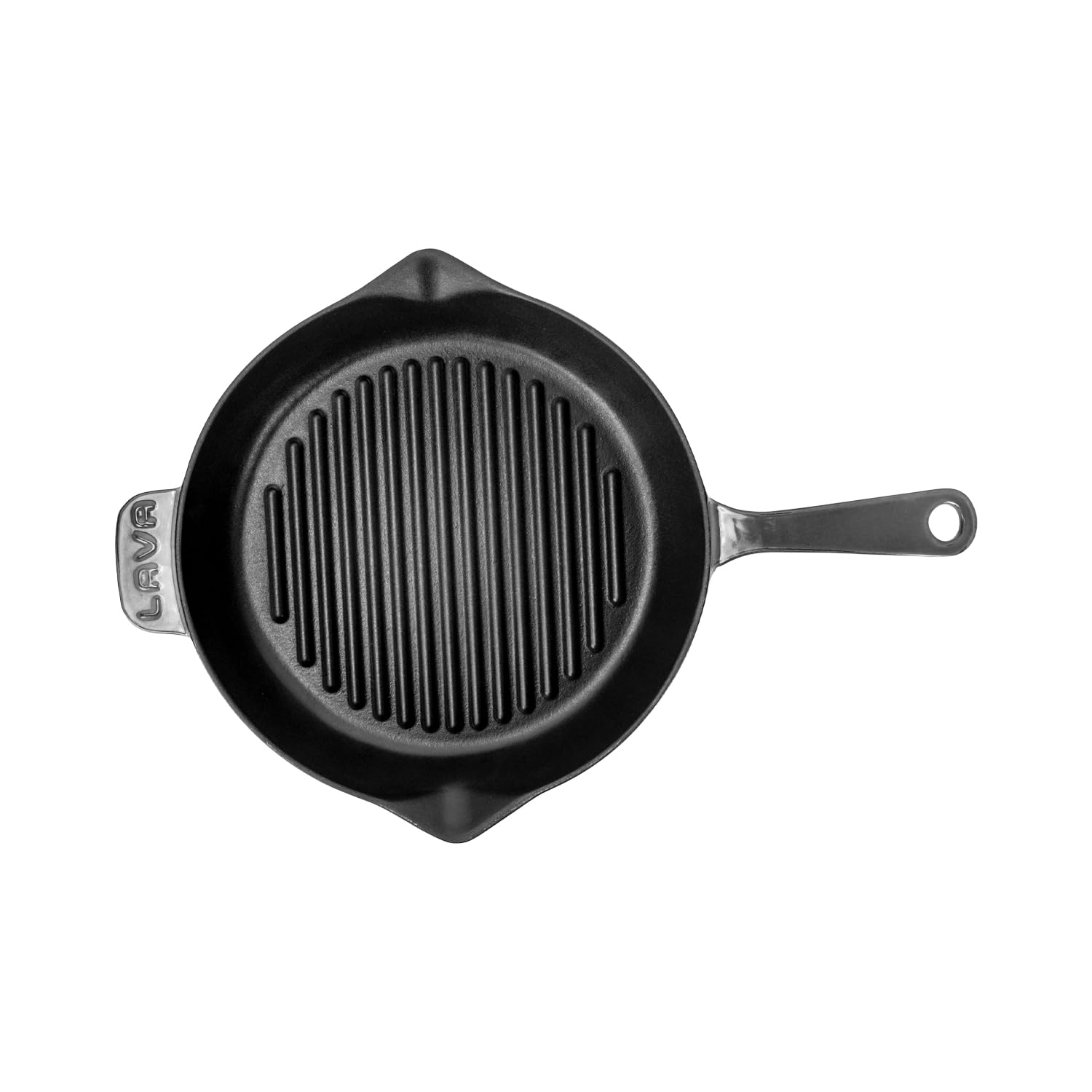Lava Premium Grillpfanne 28 cm Gusseisen Grau Emaille Rund