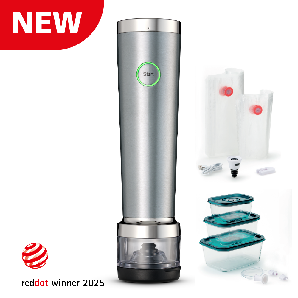 Solis Vac Stick Starter Set Vakuumierer mit 3 Glasbehältern