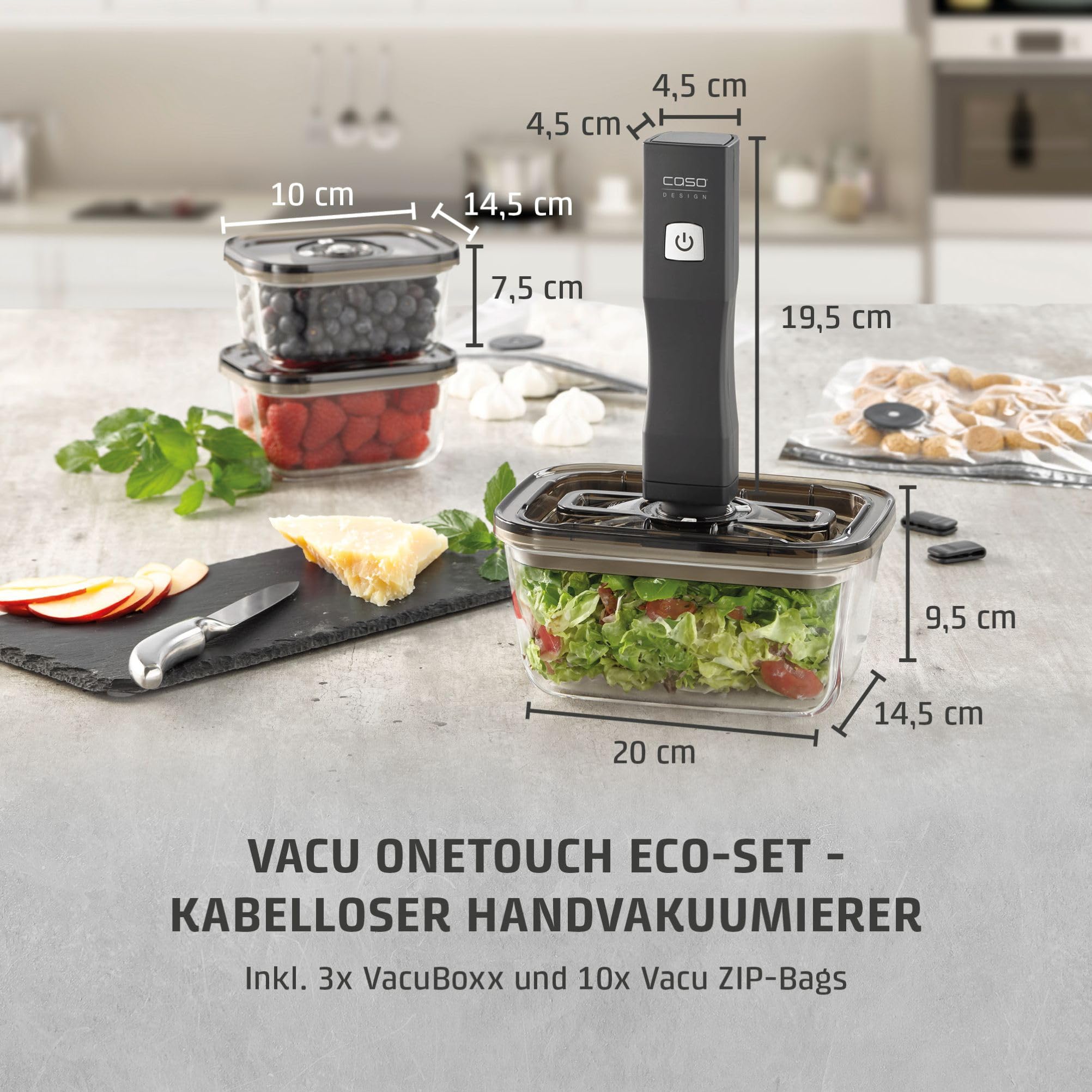 Caso Vacuum & Sous Vide Vacu OneTouch Eco-Set Handvakuumierer
