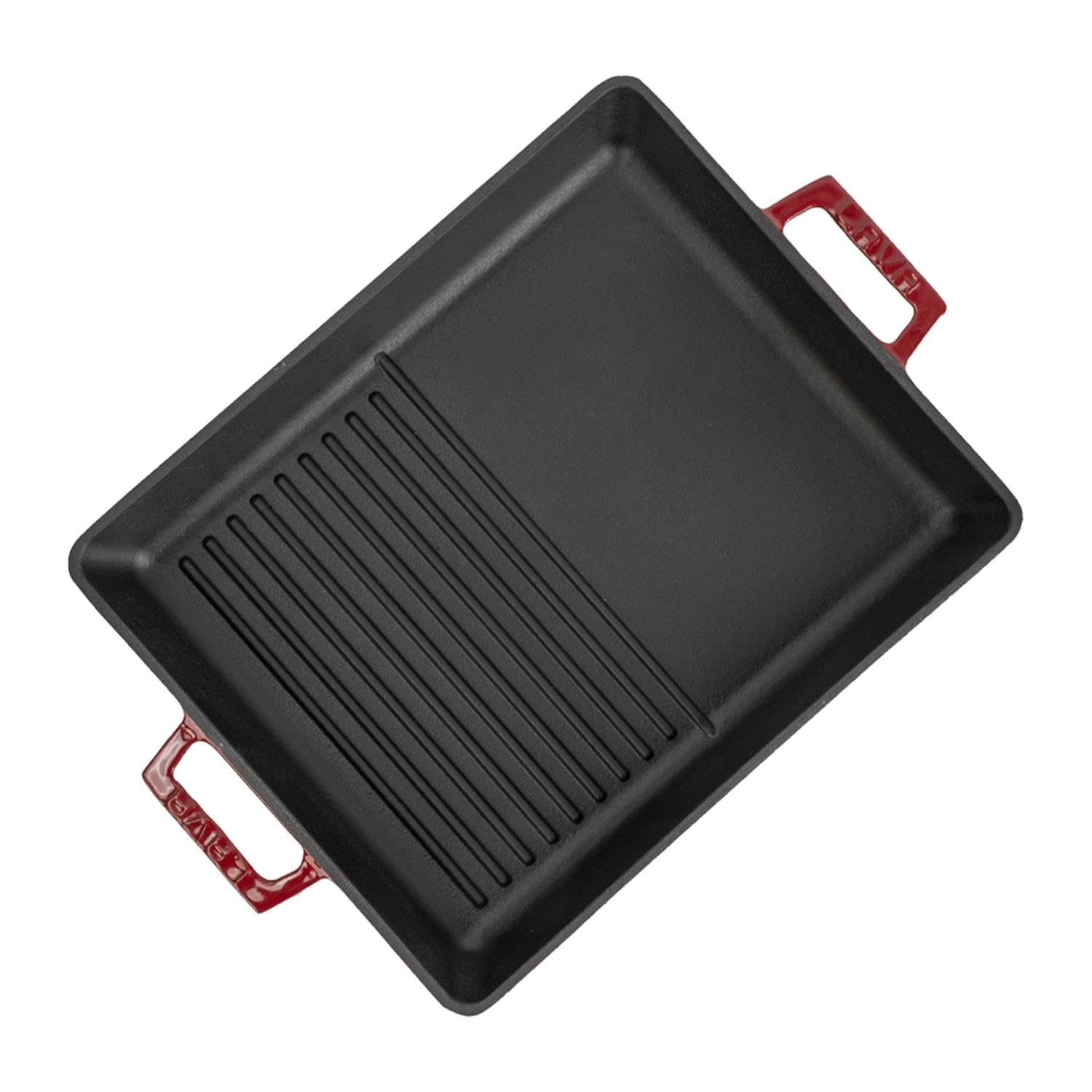 Lava Signature Grillpfanne 26x32 cm Burgund Gusseisen