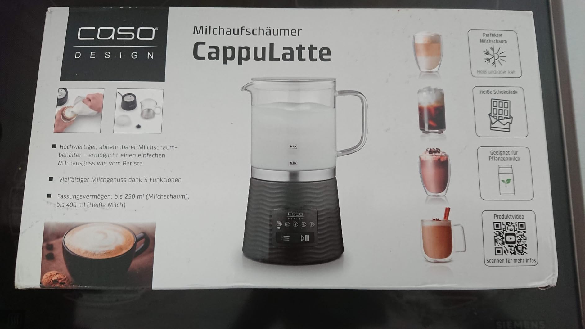 CASO CappuLatte Milchaufschäumer Glas 250/400 ml