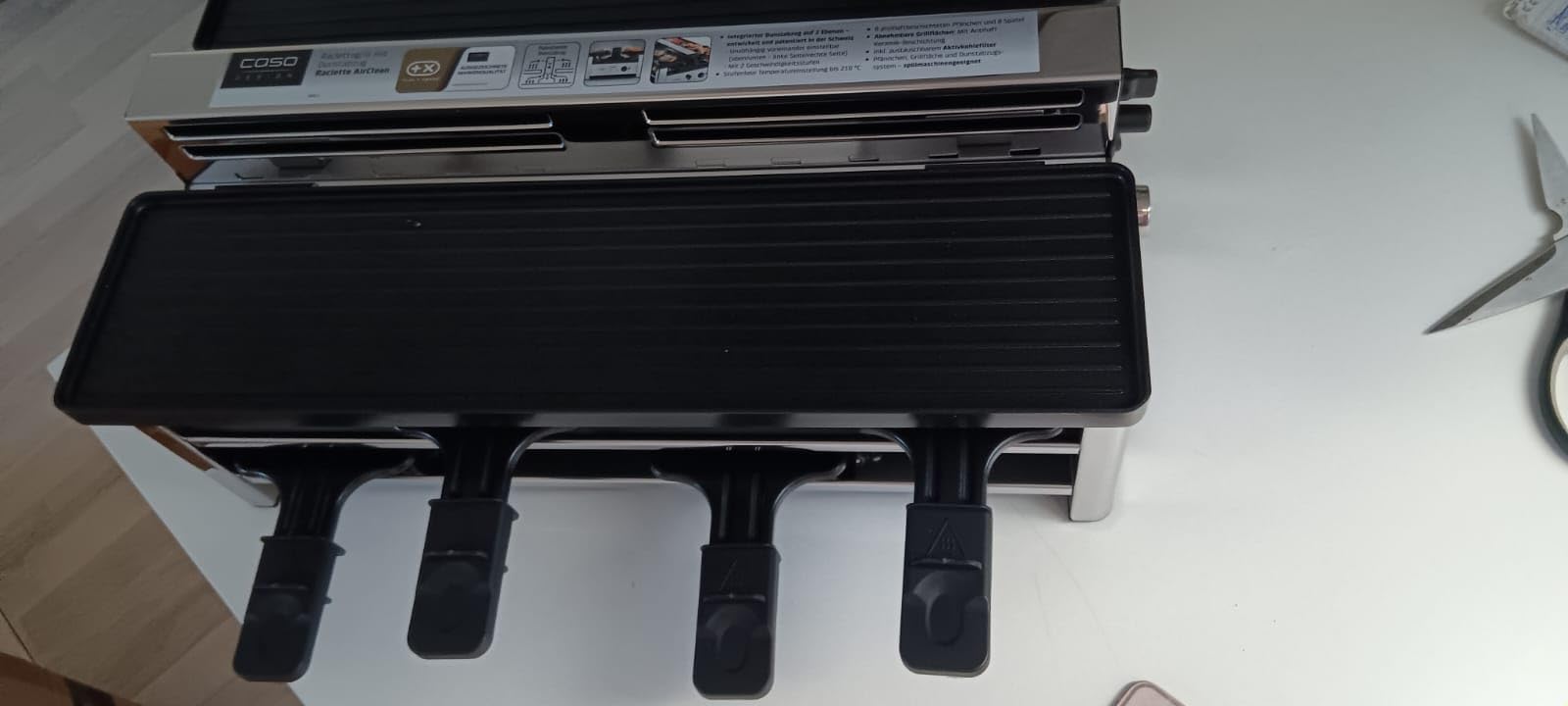 Caso Raclette AirClean Raclettegrill 8 Personen 1500 W Edelstahl