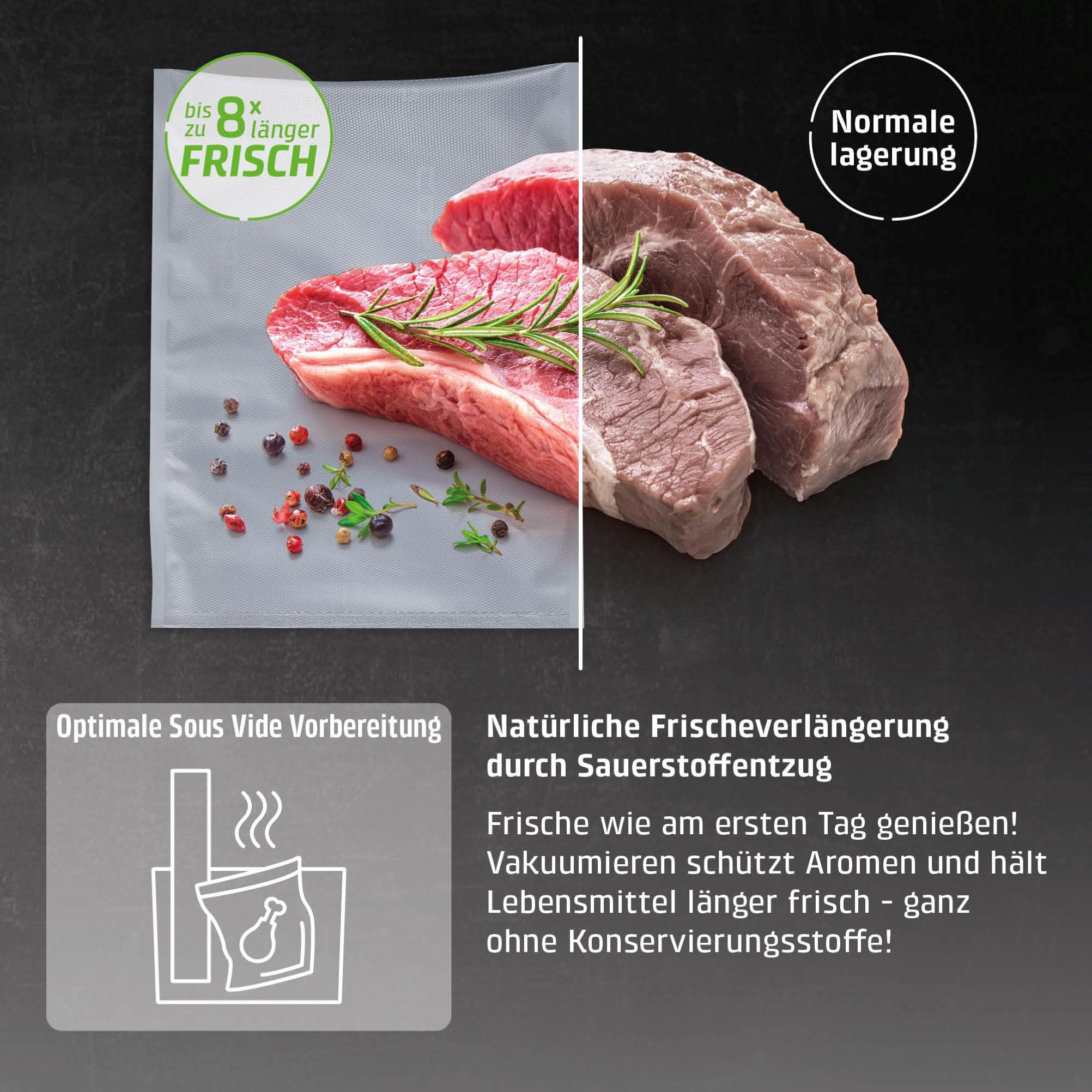 Caso VC 10 Testsieger Vakuumierer 30 cm Sous Vide Beutel